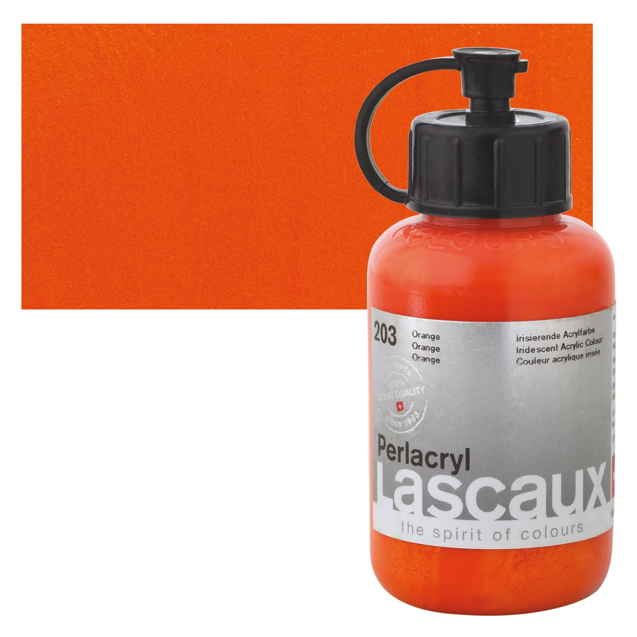 Lascaux Perlacryl Iridescent Acrylics - Orange, 85 ml bottle