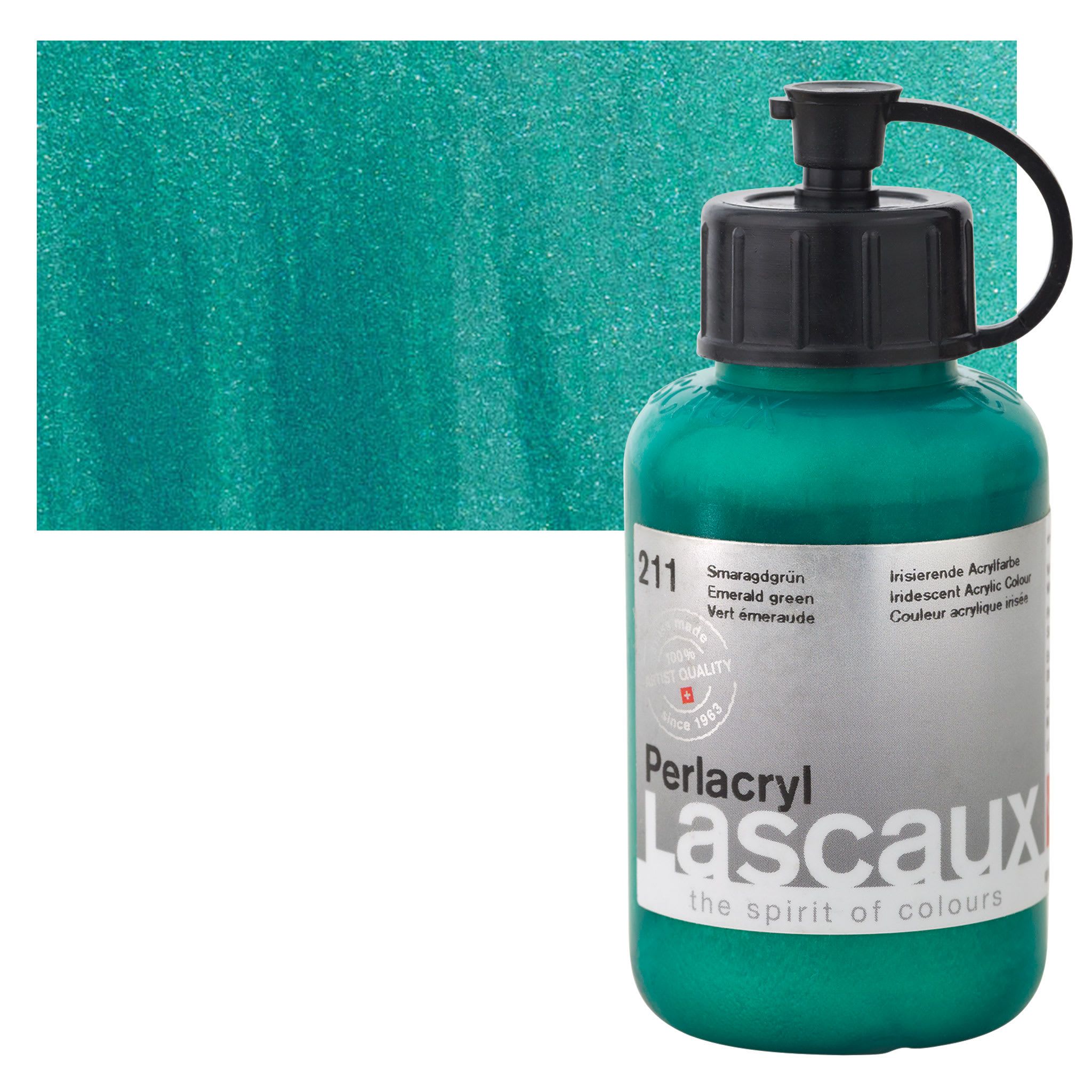 Lascaux Perlacryl Iridescent Acrylics - Emerald Green, 85 ml bottle