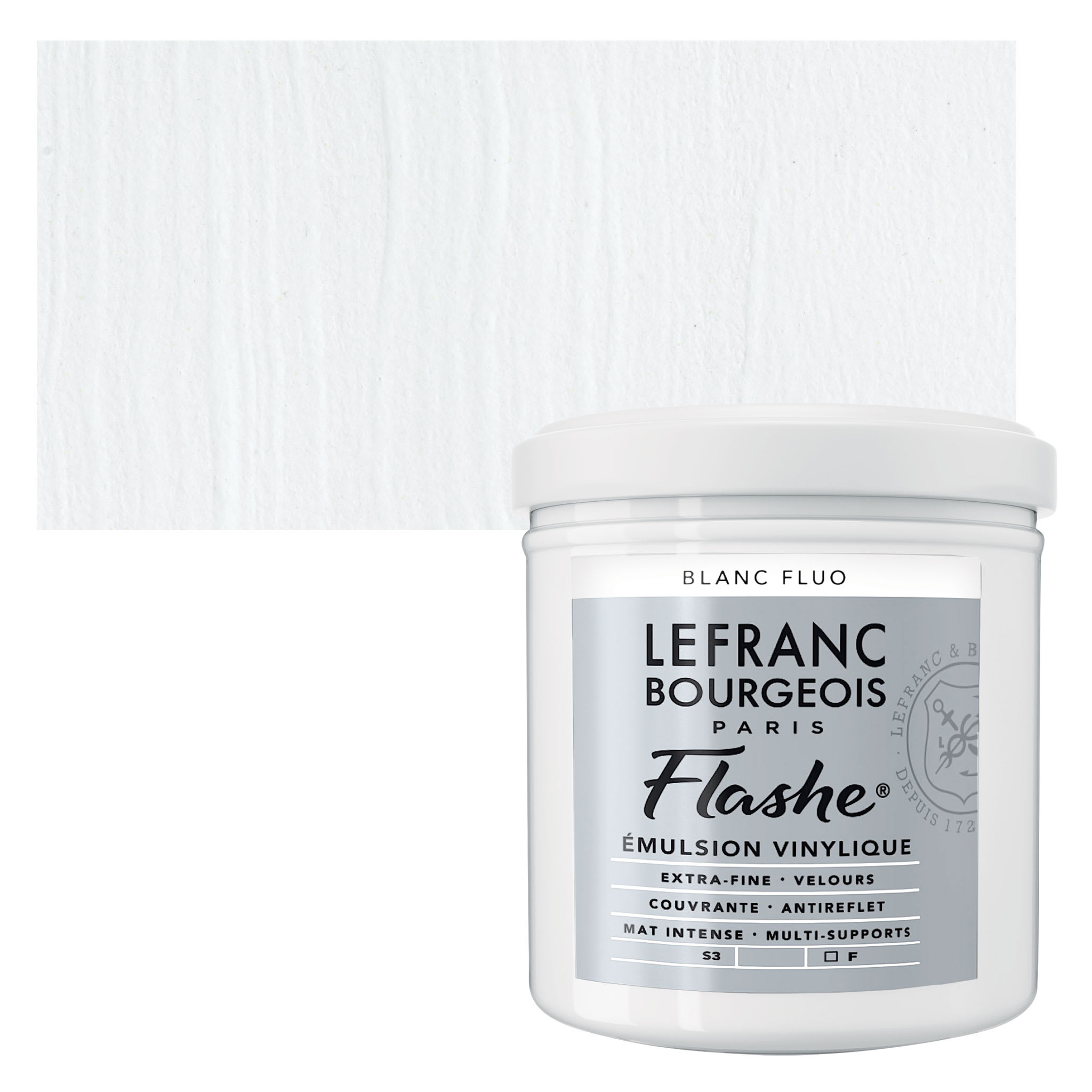 Lefranc & Bourgeois Flashe Vinyl Paint - Fluorescent White, 125 ml jar