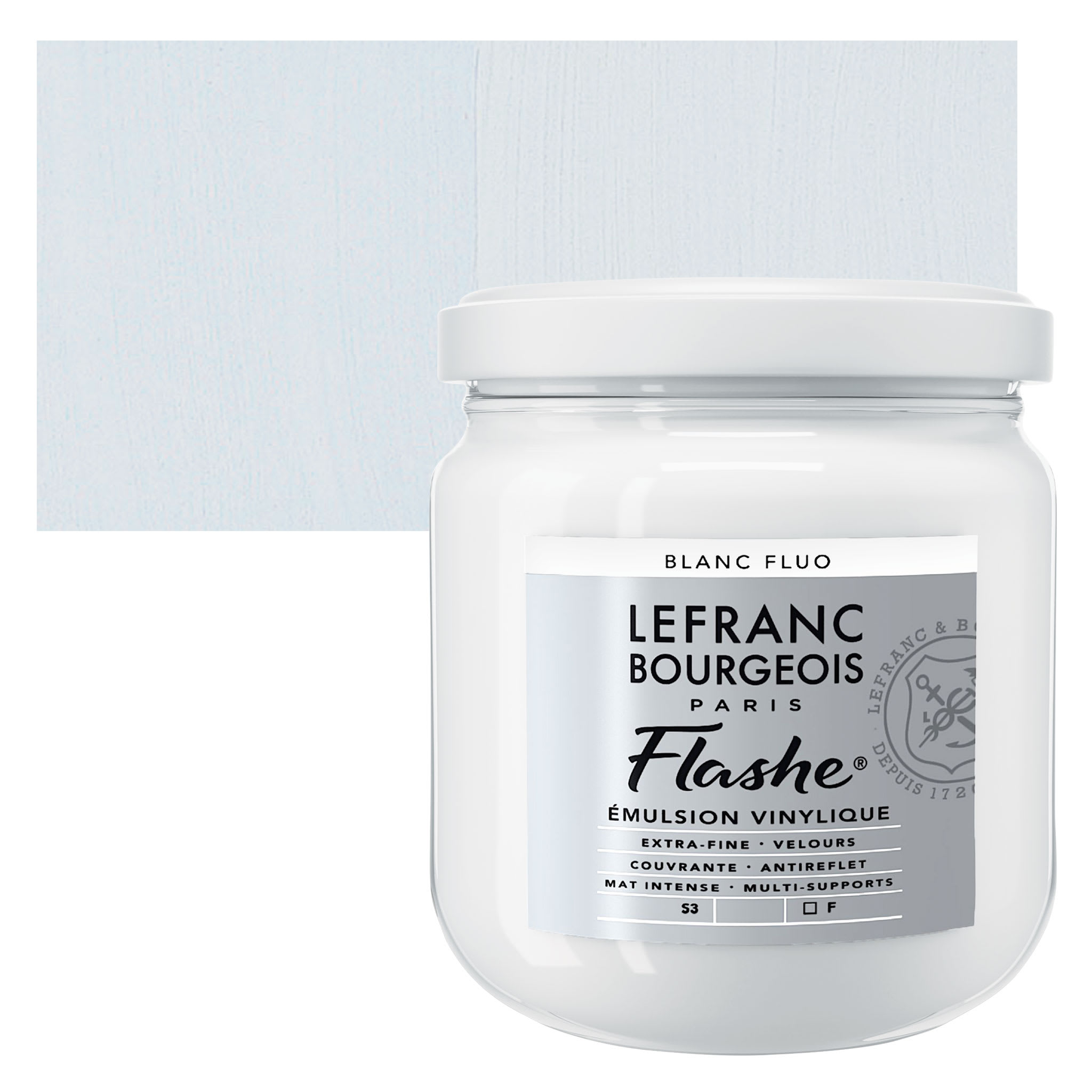 Lefranc & Bourgeois Flashe Vinyl Paint - Fluorescent White, 400 ml jar