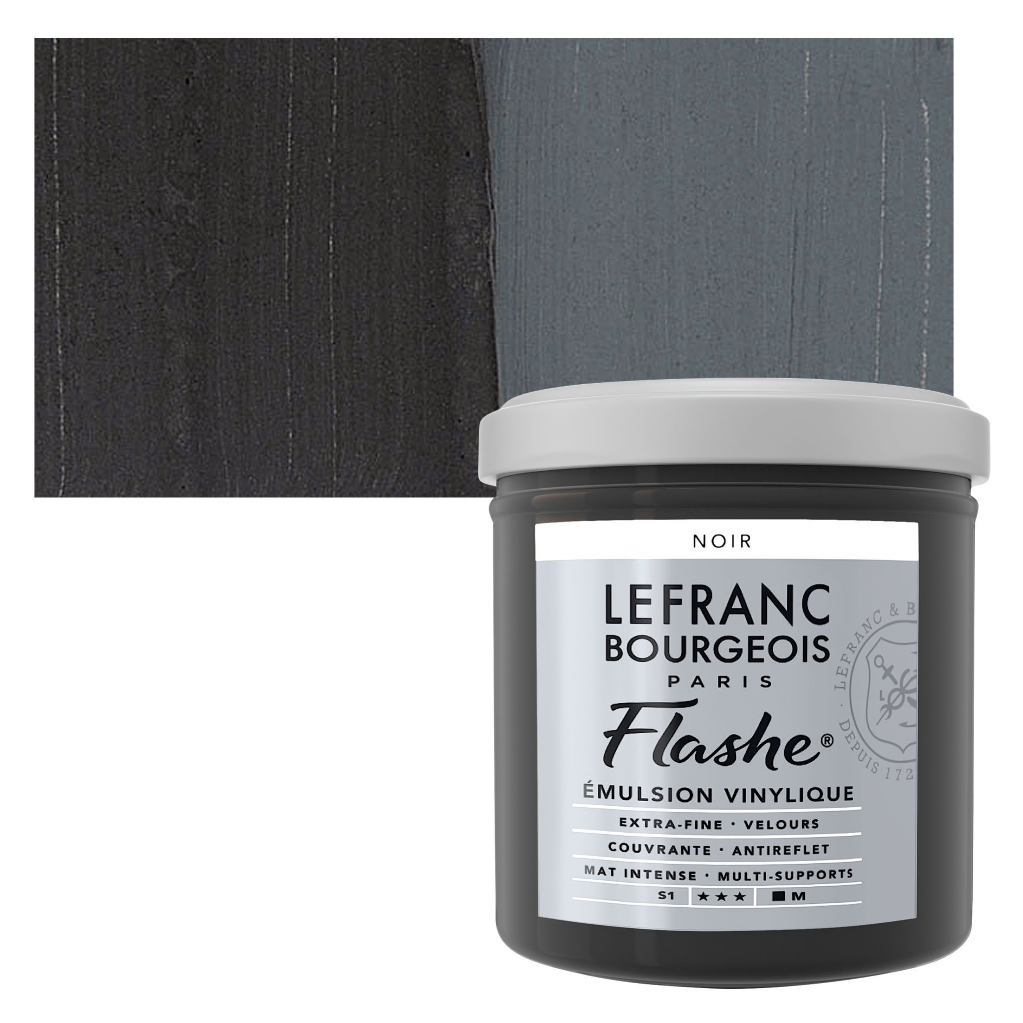 Lefranc & Bourgeois Flashe Vinyl Paint - Black, 125 ml jar