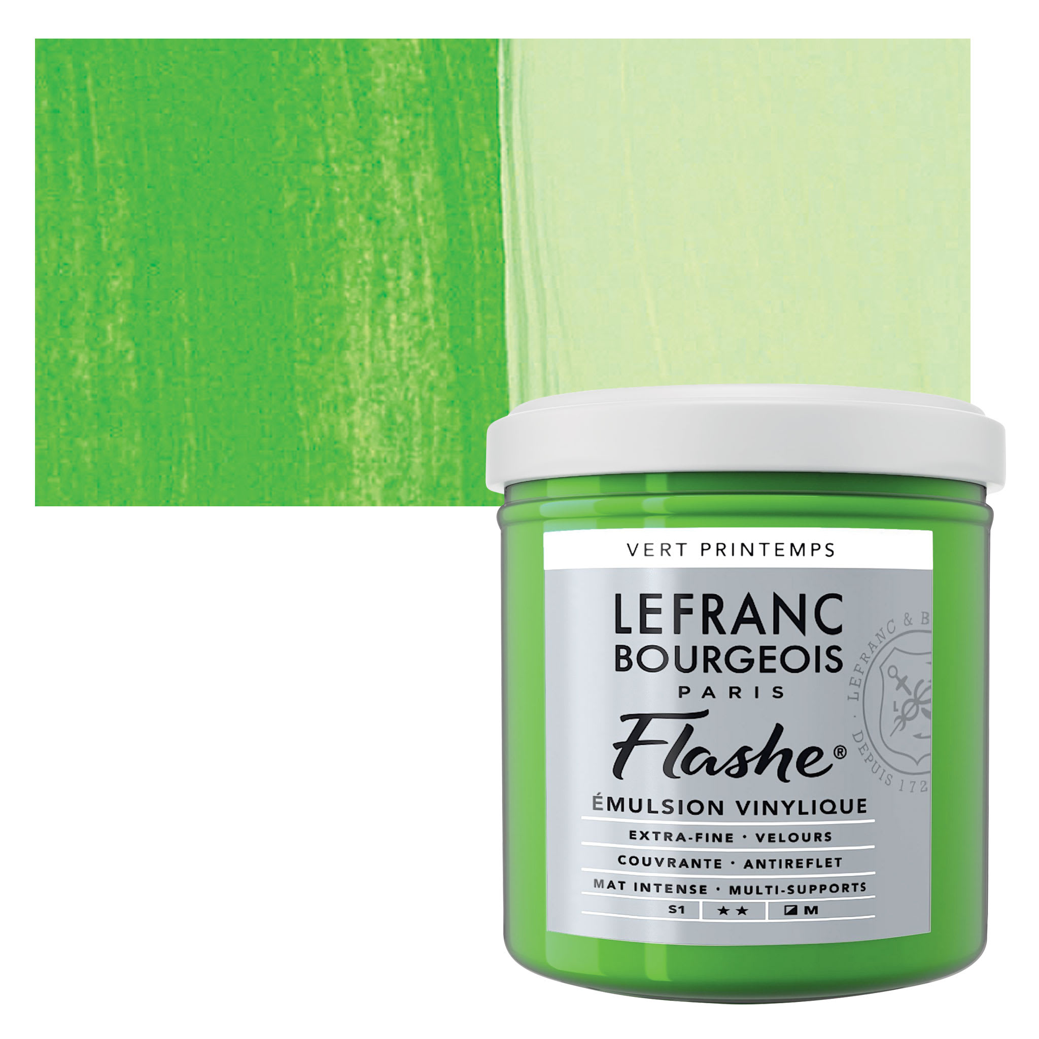 Lefranc & Bourgeois Flashe Vinyl Paint - Spring Green, 125 ml jar