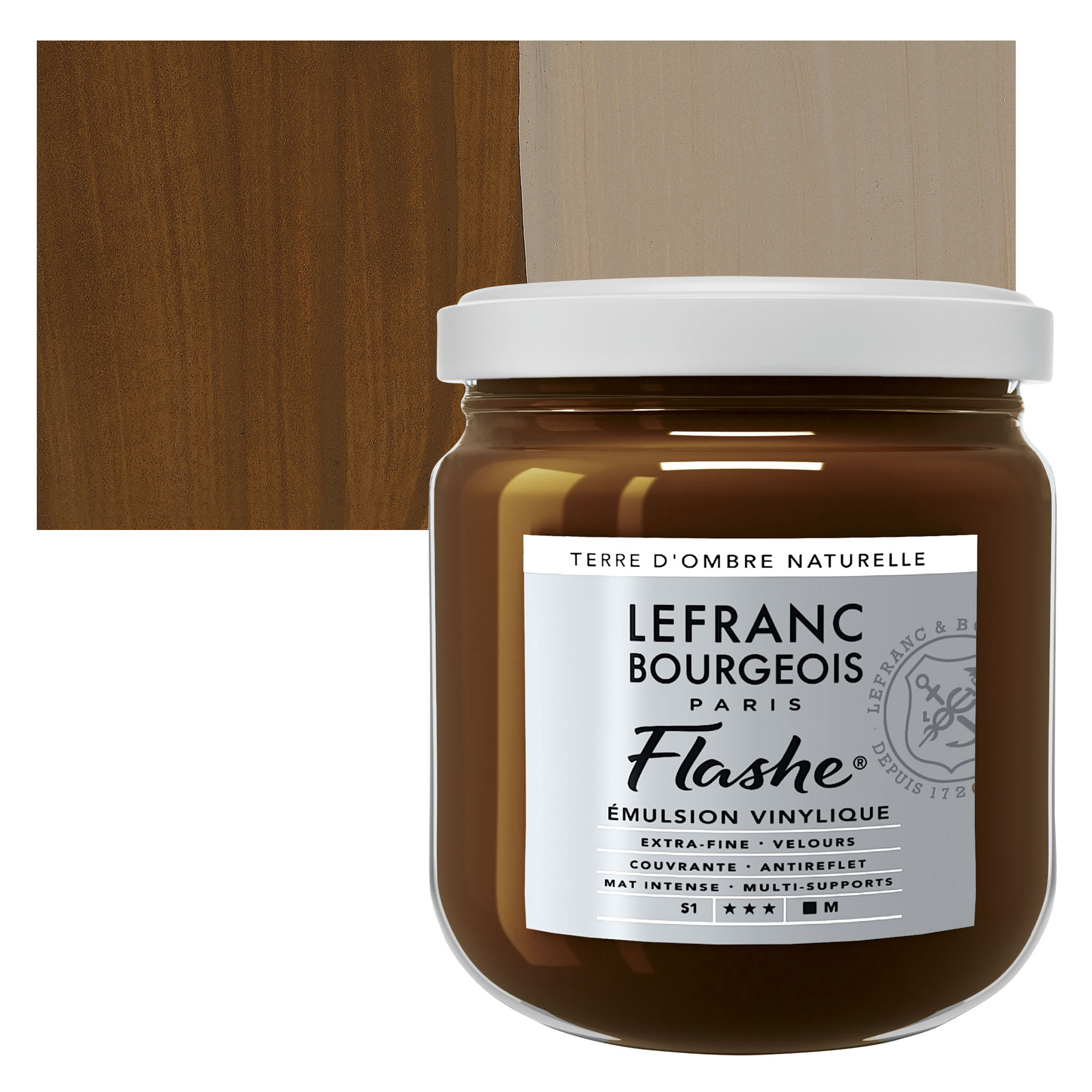 Lefranc & Bourgeois Flashe Vinyl Paint - Raw Umber, 400 ml jar