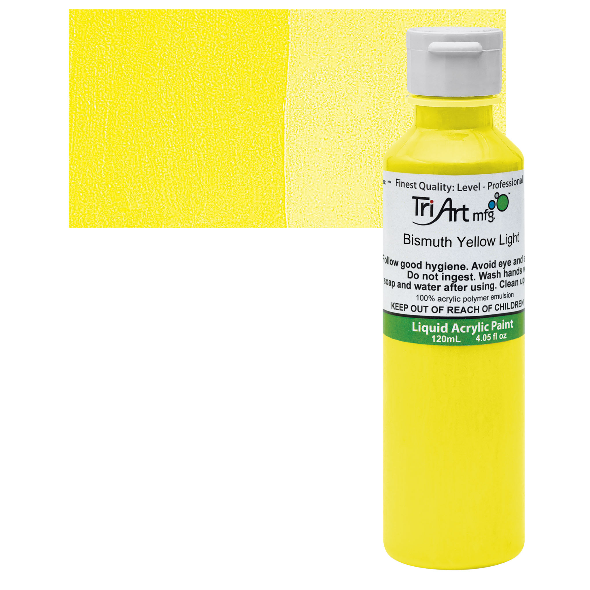 Tri-Art Liquid Artist Acrylics - Bismuth Yellow Light, 120 ml bottle
