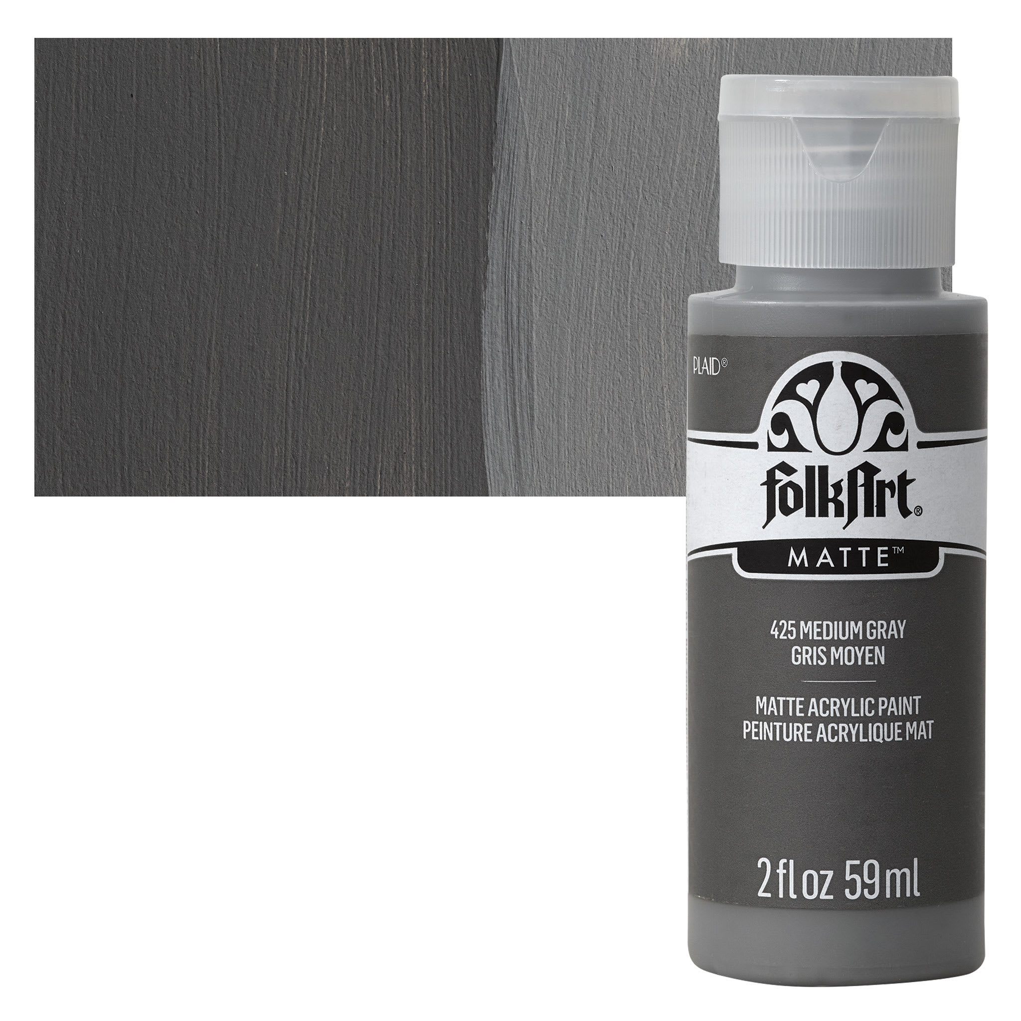 FolkArt® 2 oz Matte Acrylic Paint By Folk Art in 425 Medium Gray | 2 fl oz