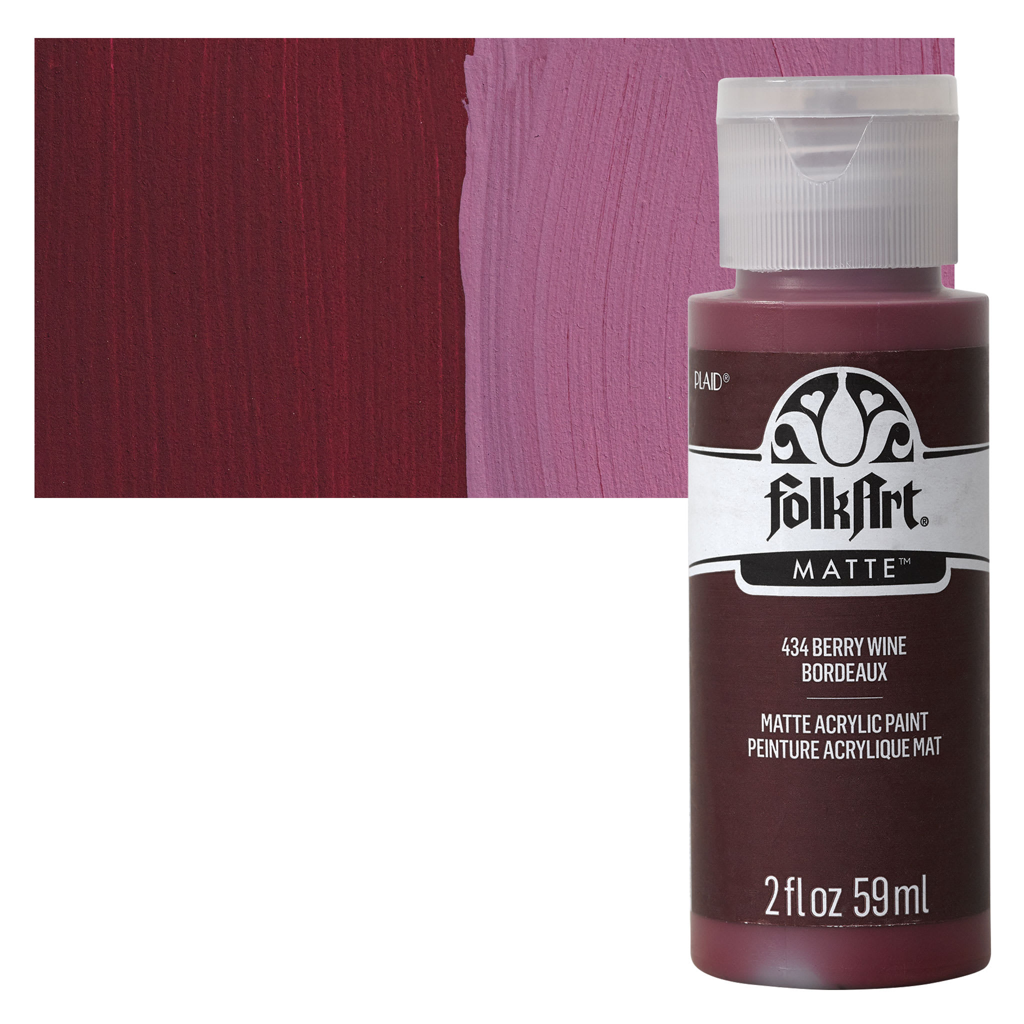 FolkArt Matte Acrylic Paint - Berry Wine, 2 oz, Bottle