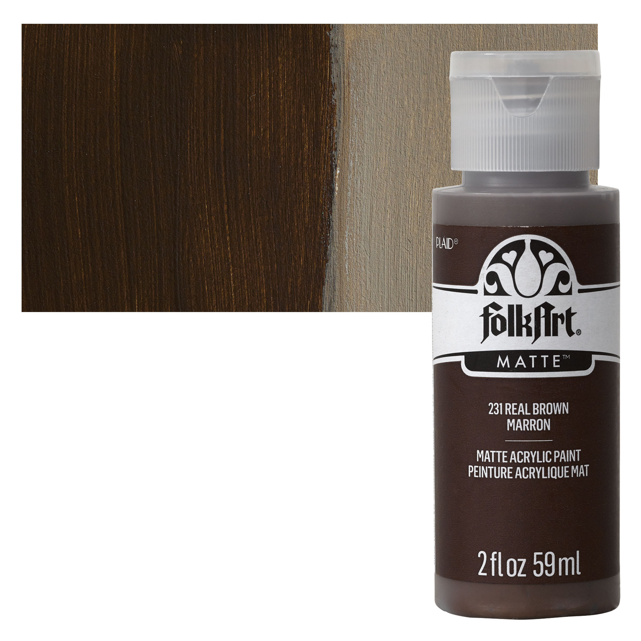 12 Pack: FolkArt® Matte Acrylic Paint By Folk Art in 231 Real Brown | 2 fl oz