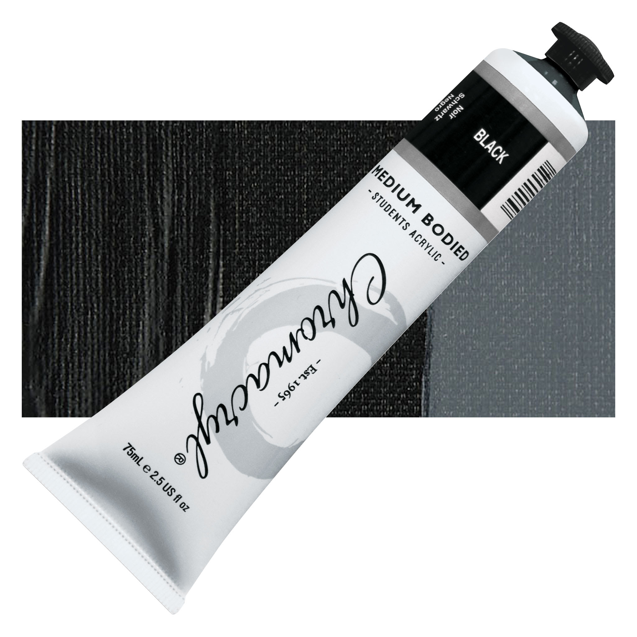 Chromacryl Students' Acrylics - Black, 2.5 oz tube