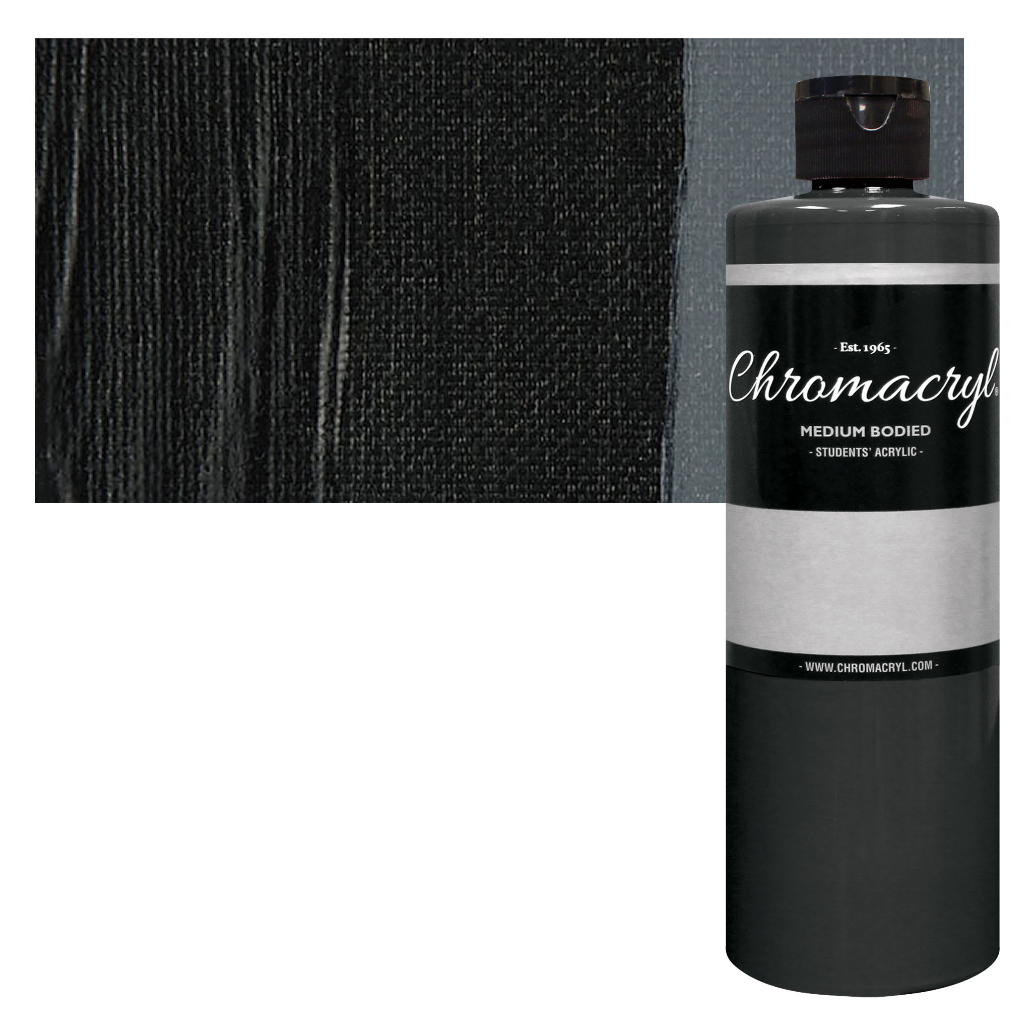 Chromacryl Students' Acrylics - Black, 16 oz bottle