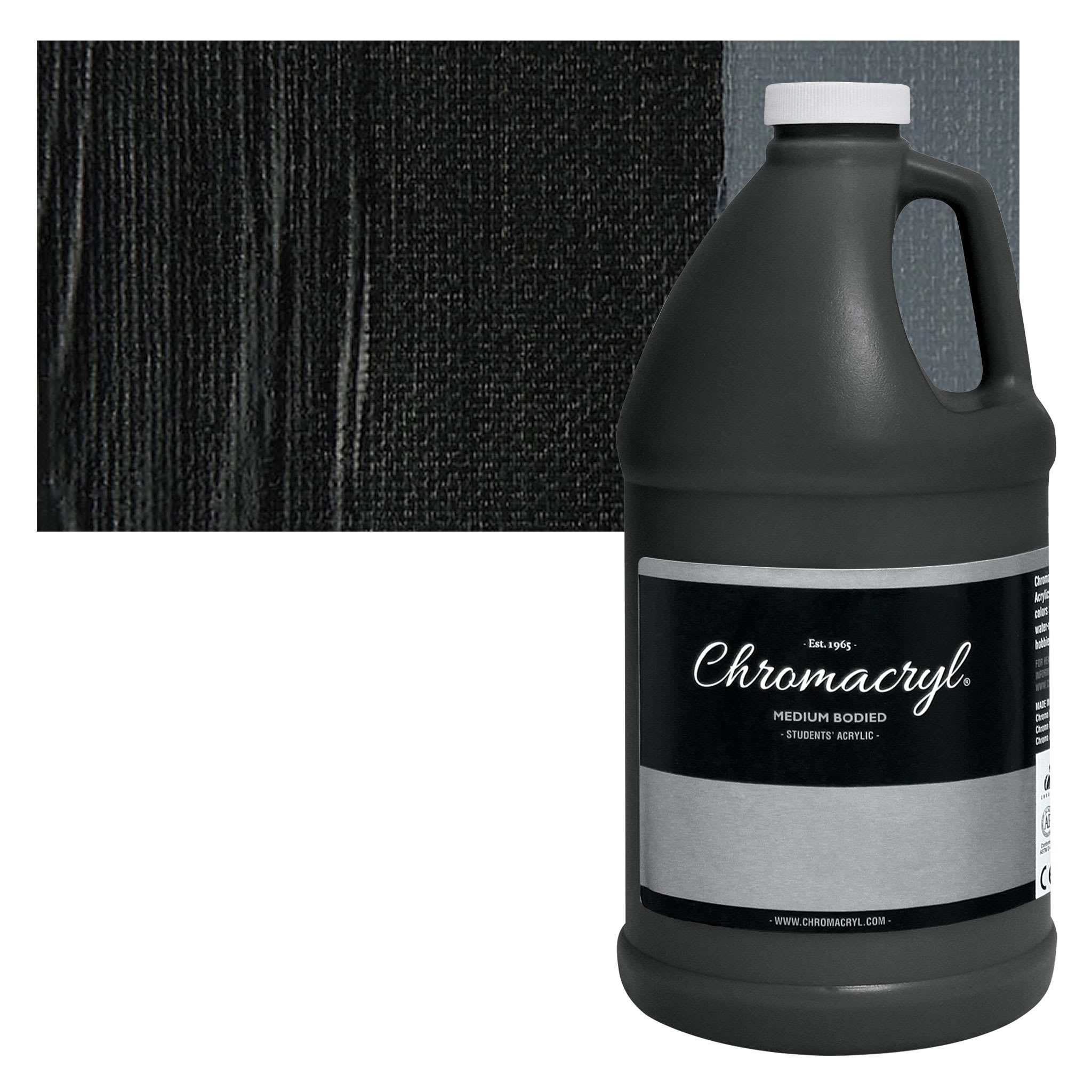 Chromacryl Students' Acrylics - Black, 64 oz bottle