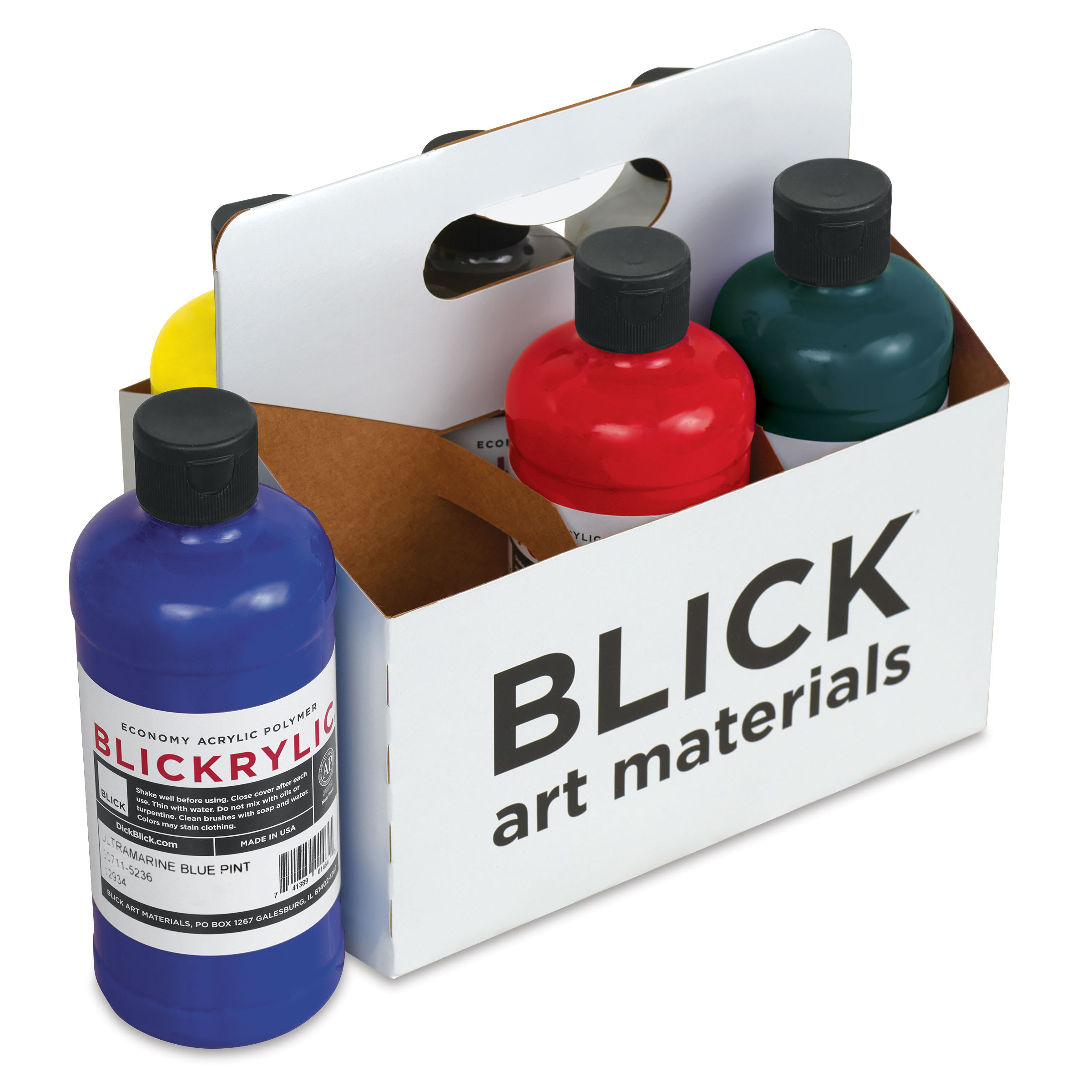 Blickrylic Student Acrylics - Set of 6, Basic Color, Pints