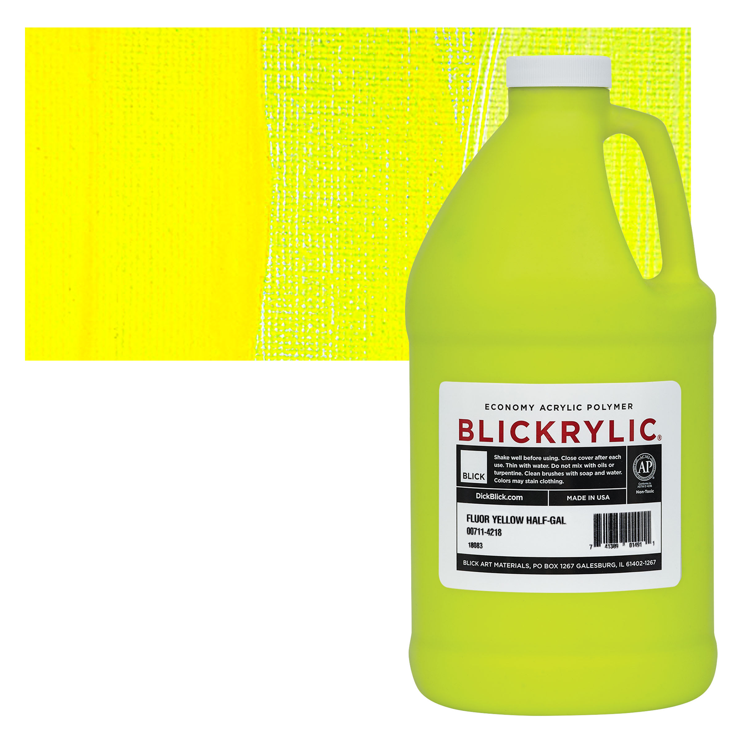 Blickrylic Student Acrylics - Fluorescent Yellow, Half Gallon