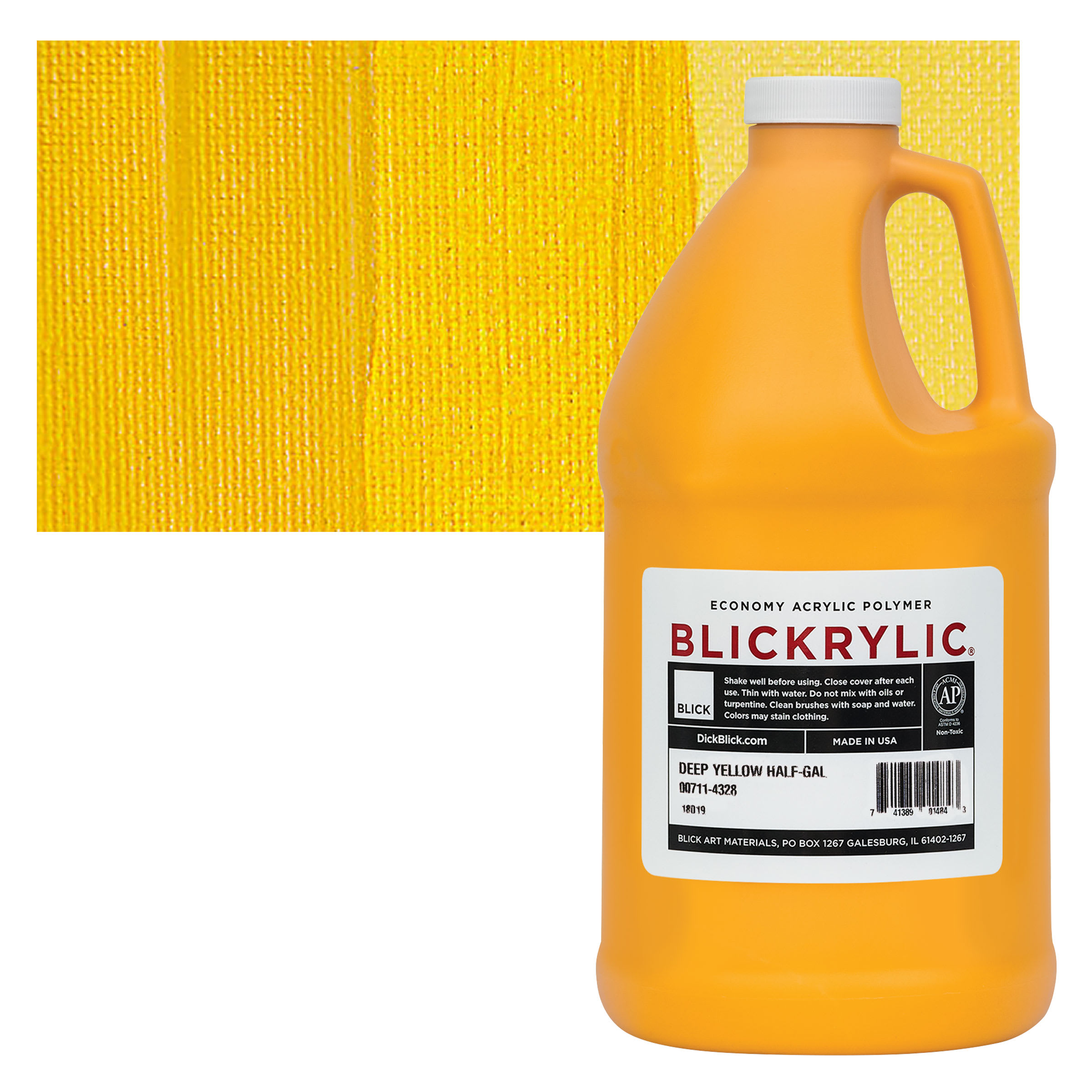 Blickrylic Student Acrylics - Deep Yellow, Half Gallon