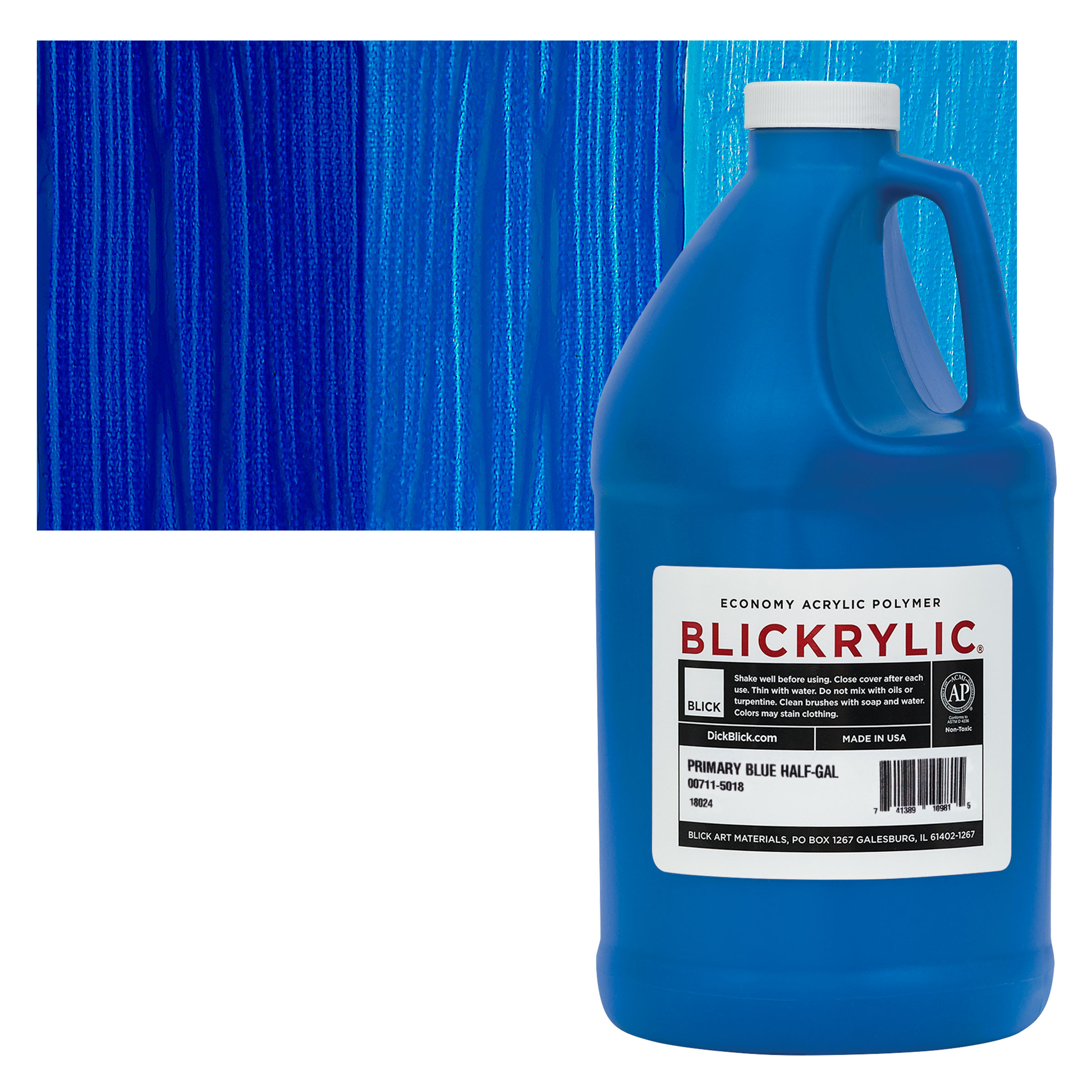 Blickrylic Student Acrylics - Primary Blue, Half Gallon