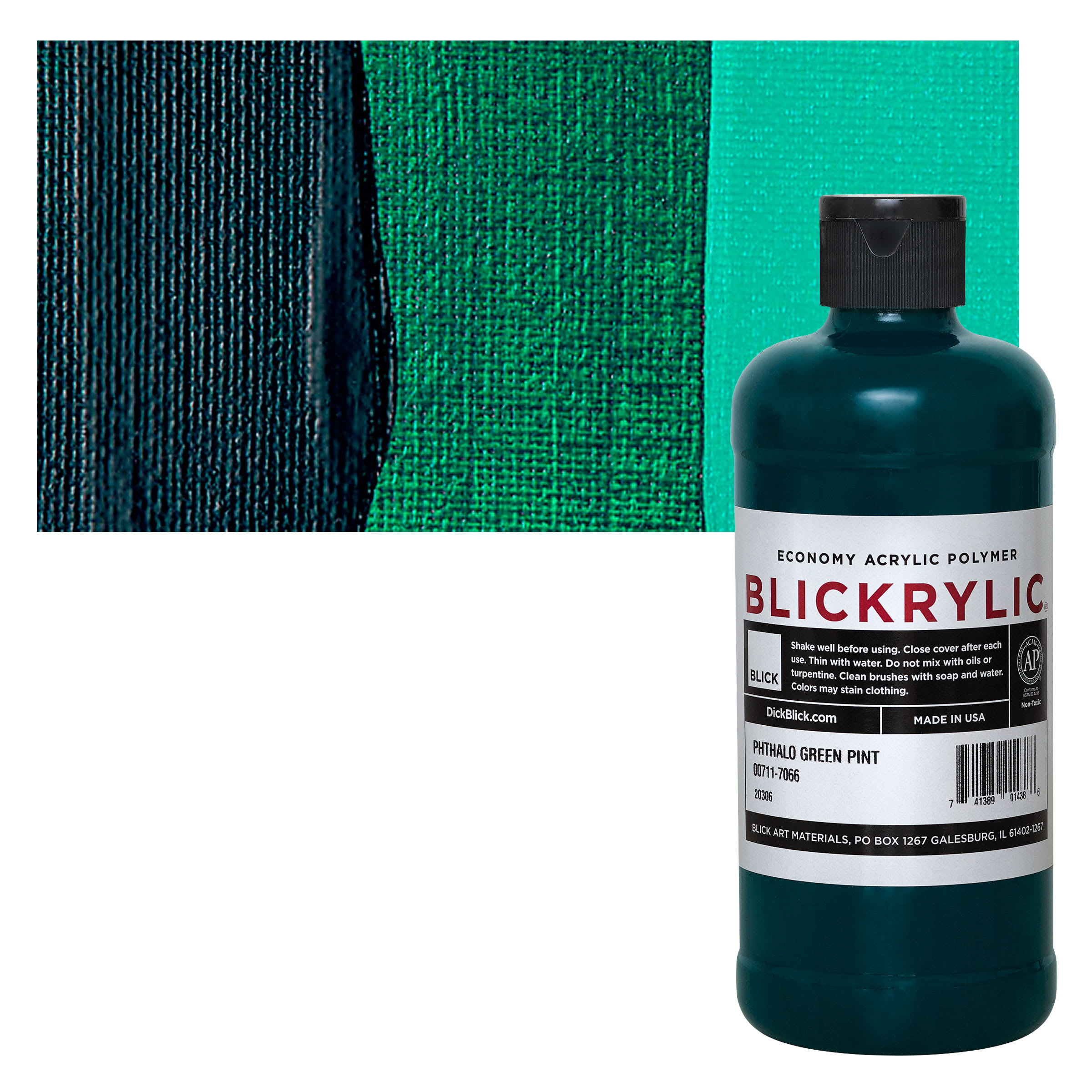 Blickrylic Student Acrylics - Phthalo Green, Pint