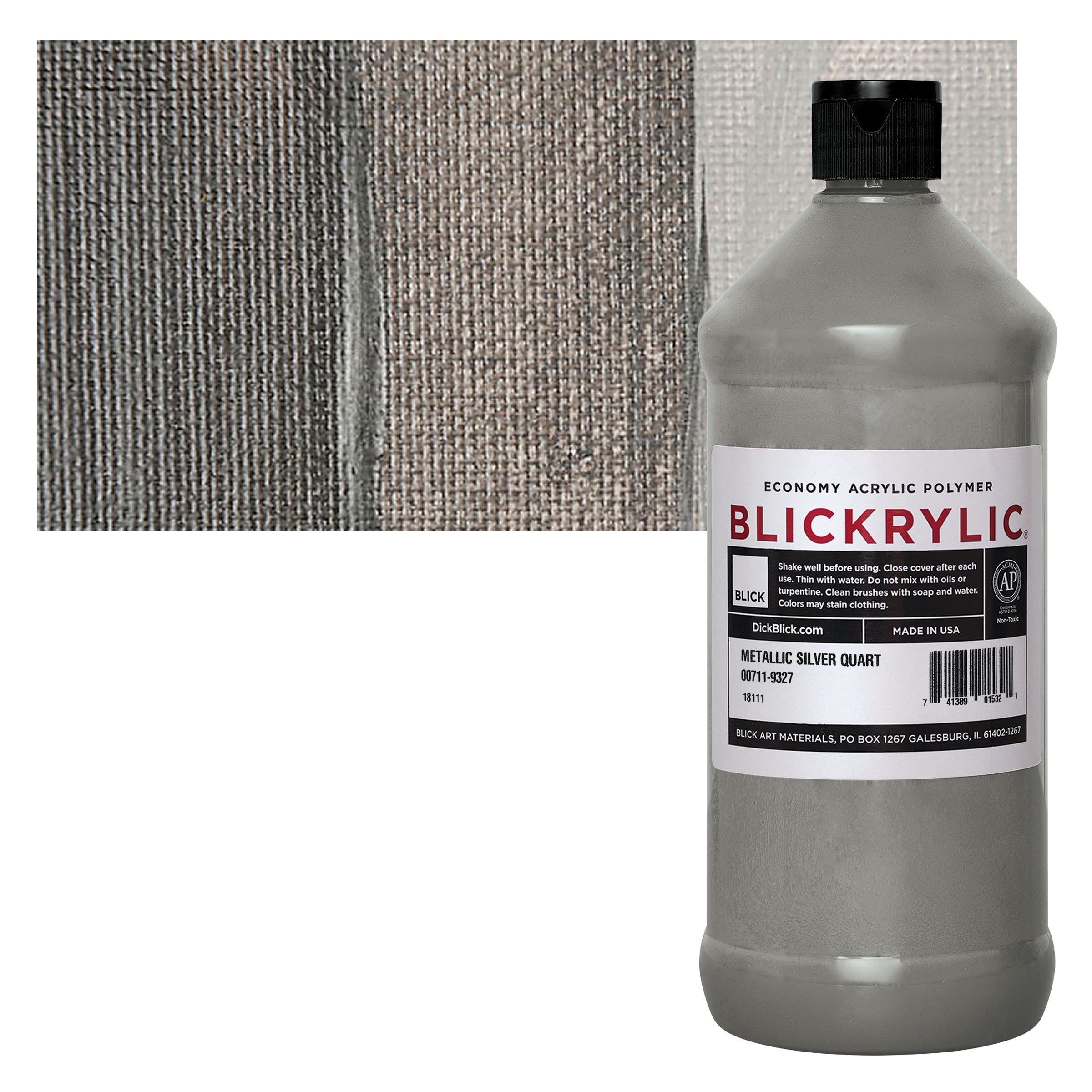 Blickrylic Student Acrylics - Metallic Silver, Quart