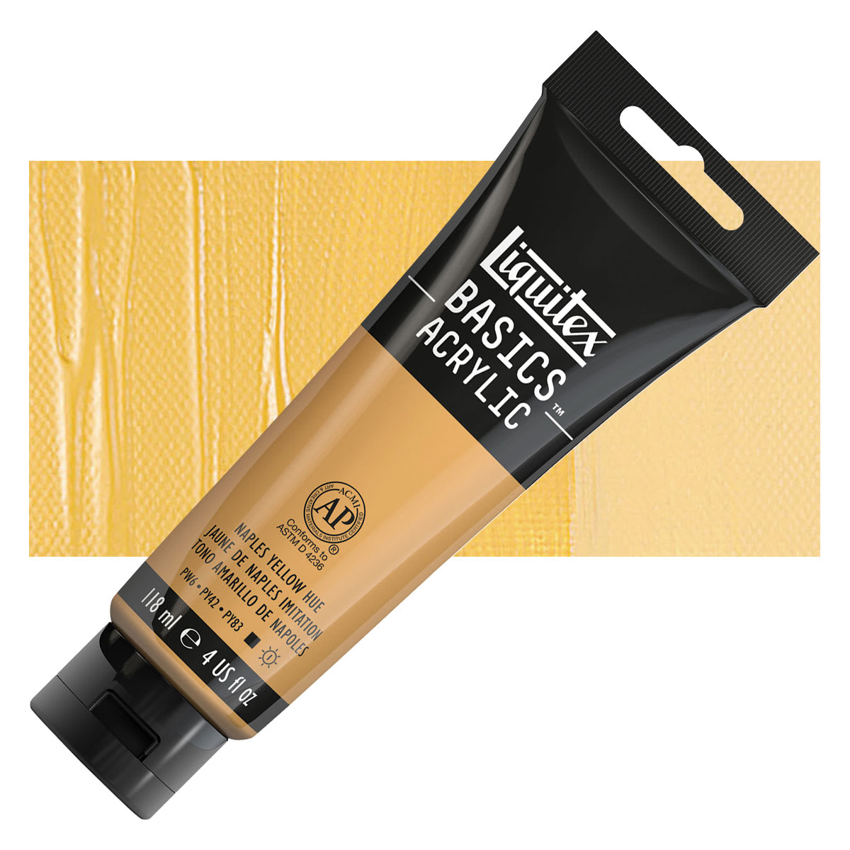12 Pack: Liquitex BASICS® Acrylic Paint, 4 oz in 601 Naples Yellow | 4 fl oz