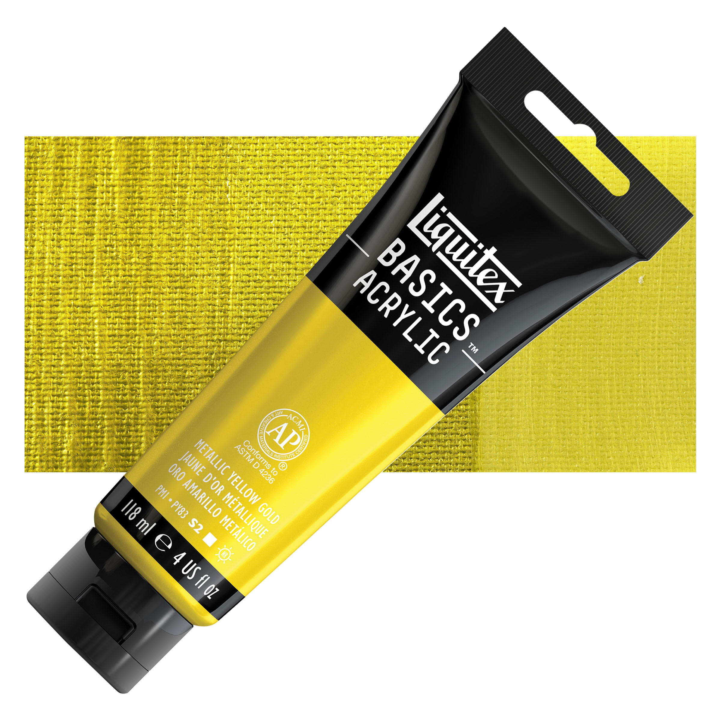 Liquitex® BASICS® 4 oz Metallic Acrylic Paint in Metallic Yellow Gold | 4 fl oz