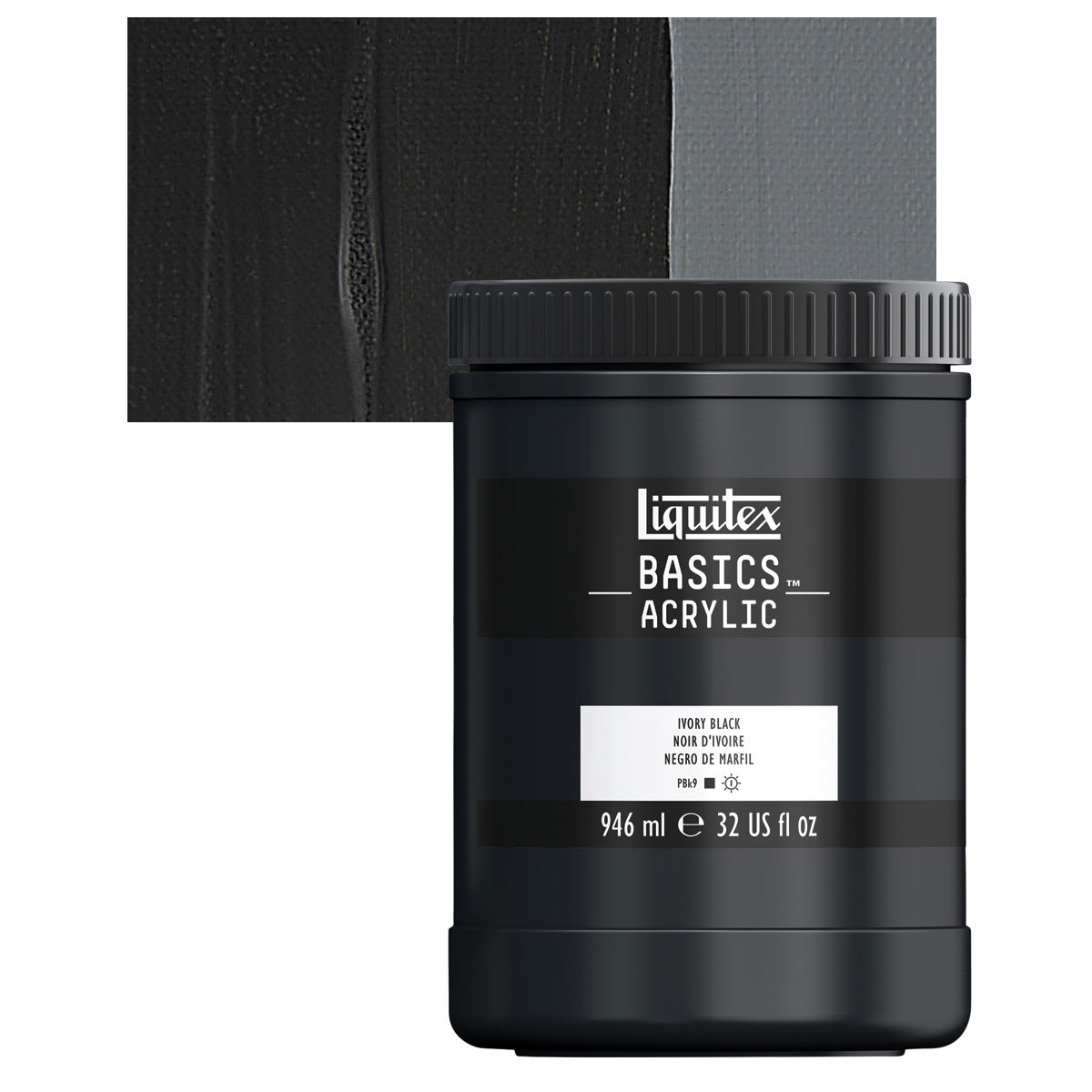 Liquitex Basics Acrylics Colors - Ivory Black 32 oz. Jar