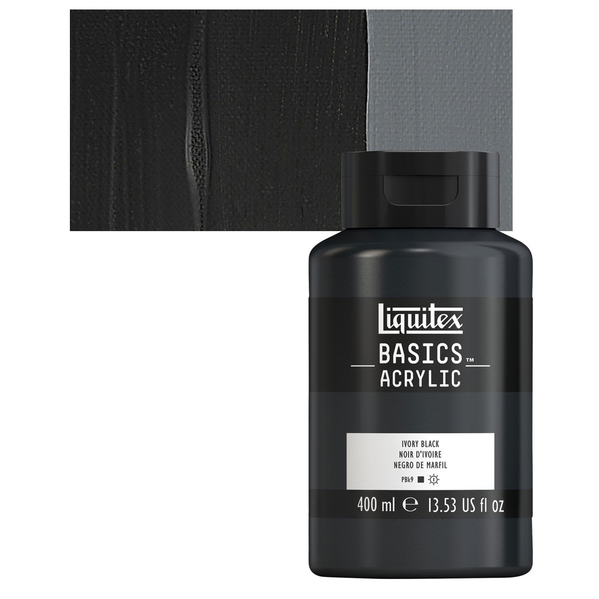 Liquitex Basics Acrylics Colors - Ivory Blk 13.5 oz. - Squeeze Bottle