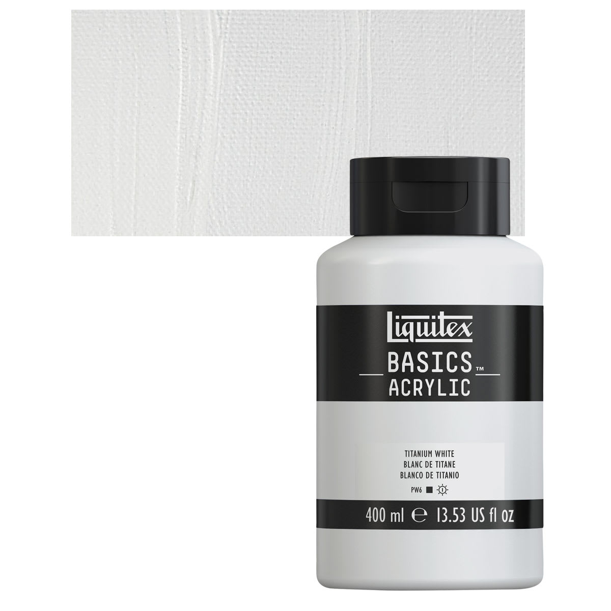 Liquitex BASICS Acrylic Paint Bottle, Titanium White, 400 mL (LIQ220727) | Quill