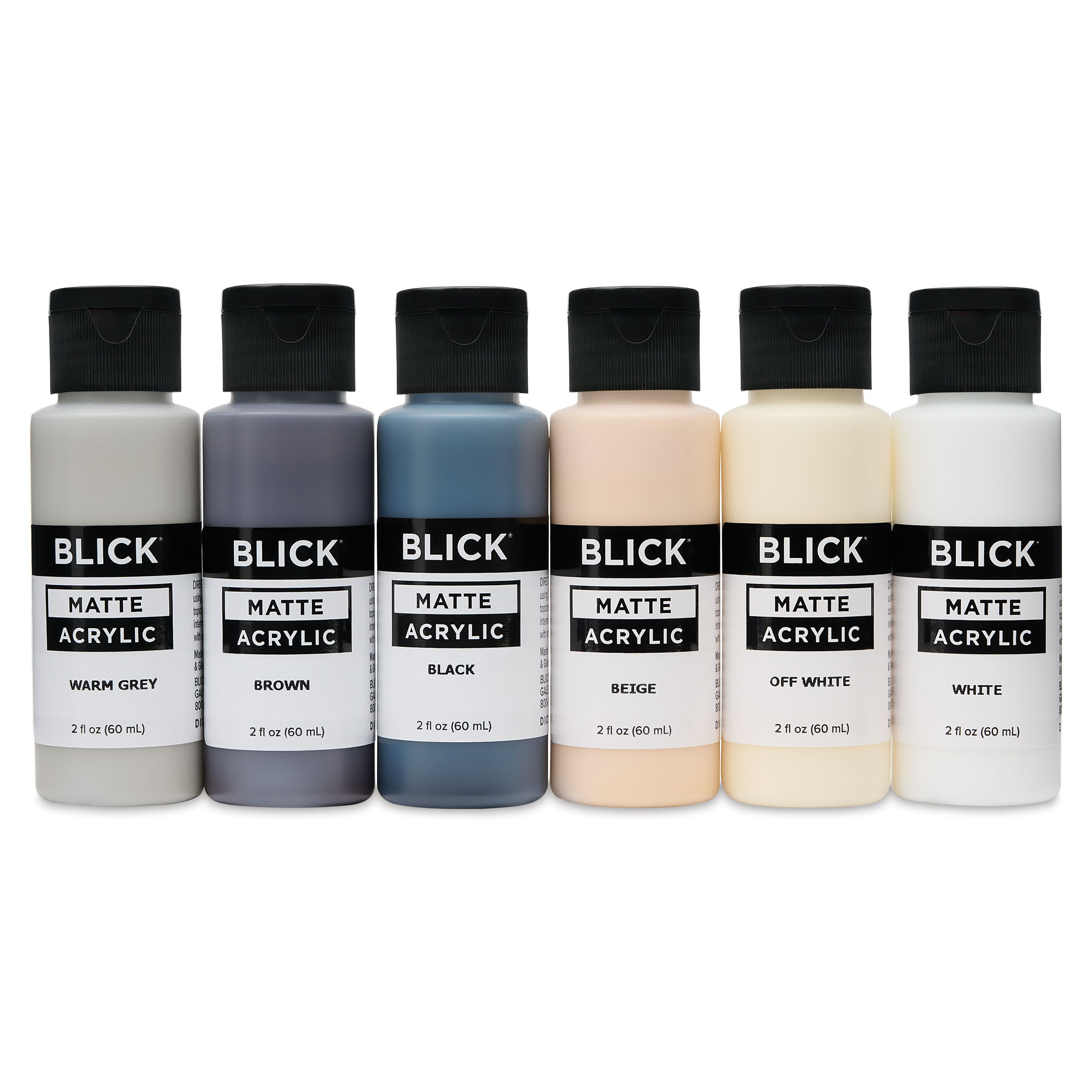 Blick Matte Acrylics - Set of 6, Neutral Colors, 2 oz