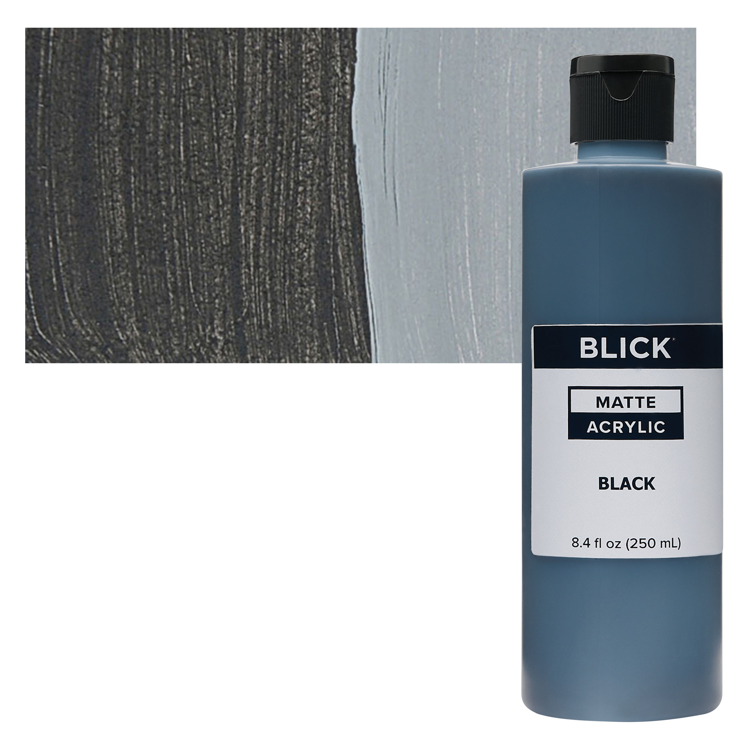 Blick Matte Acrylic - Black, 8 oz bottle