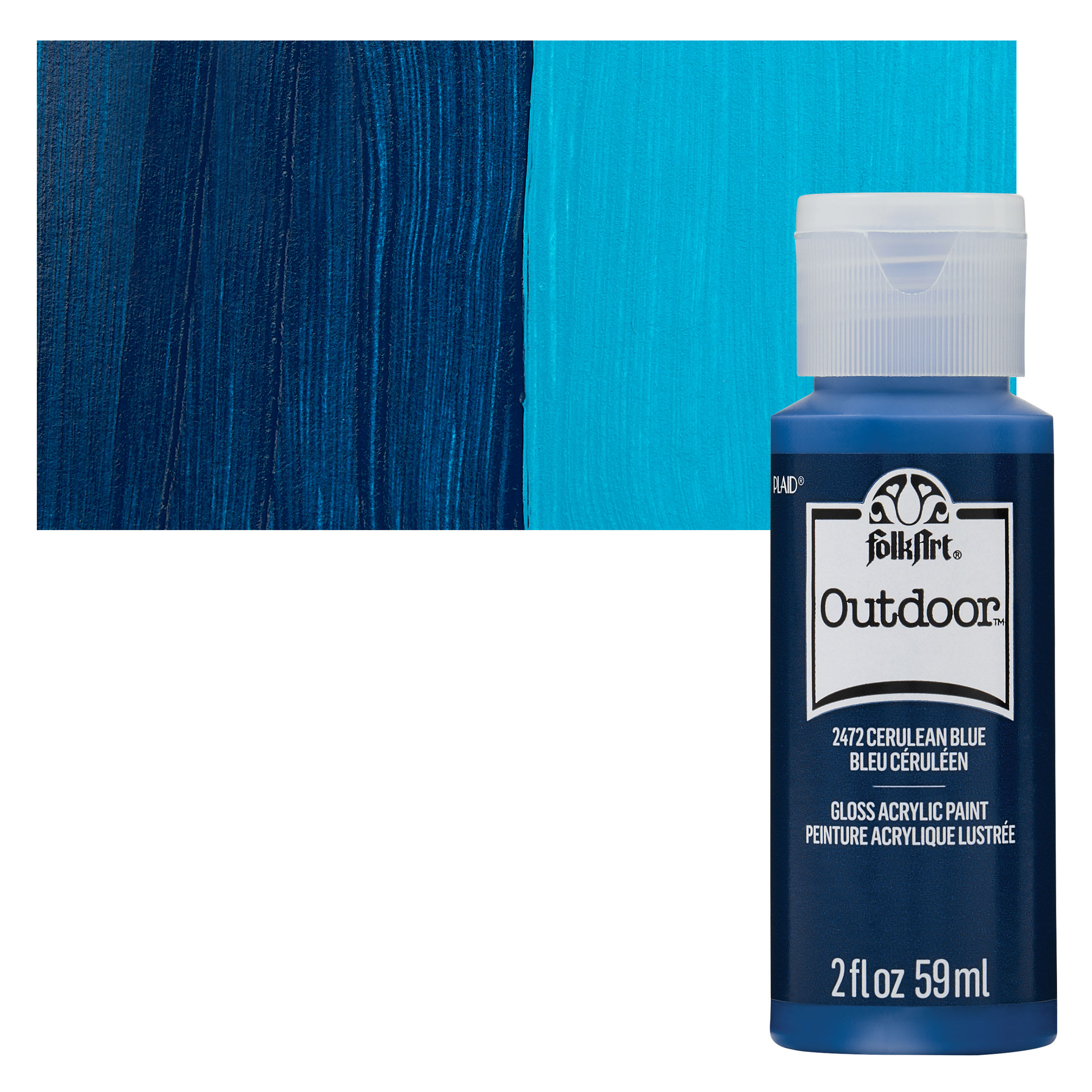 FolkArt Outdoor Acrylic Paint - Cerulean Blue, 2 oz, Bottle