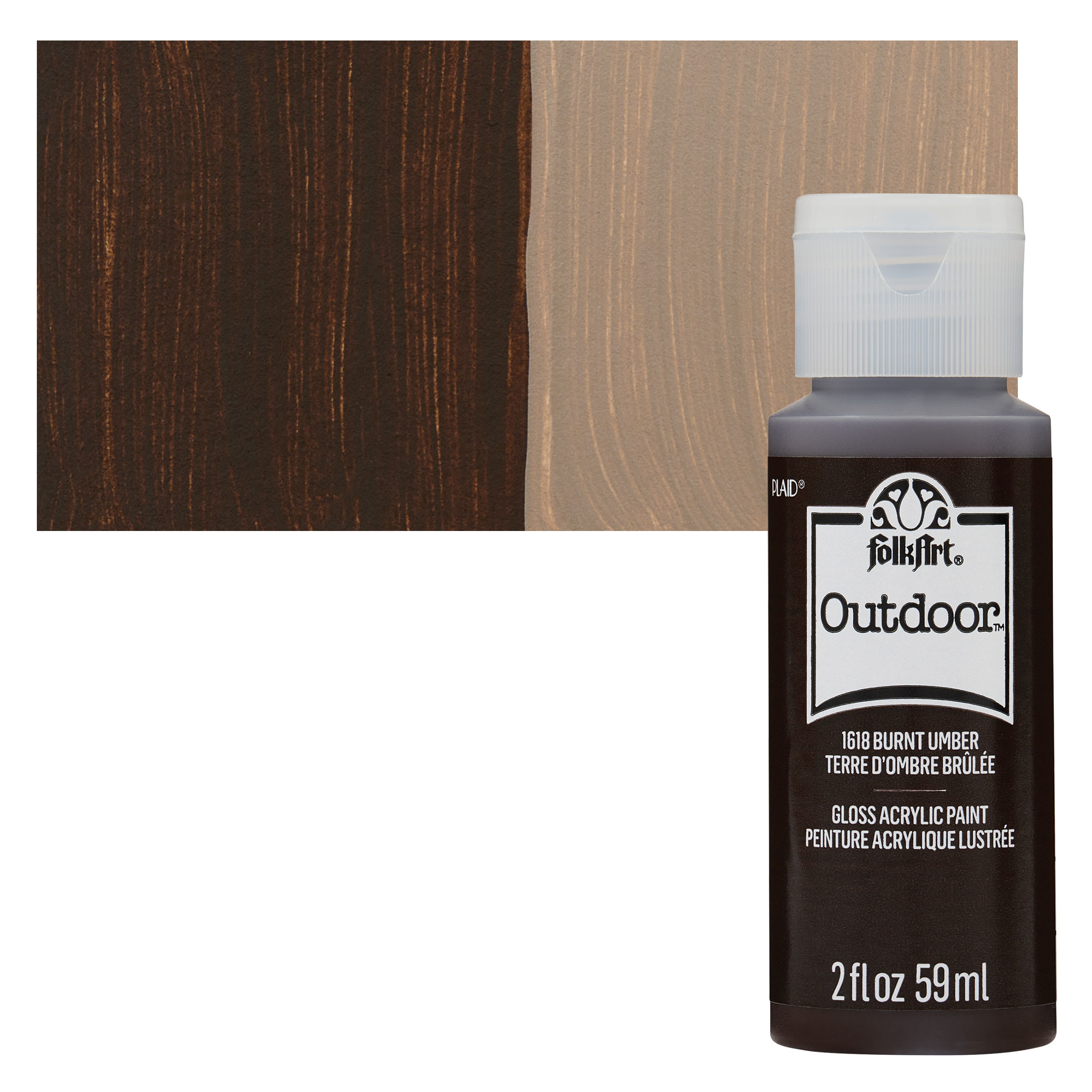 FolkArt Outdoor Acrylic Paint - Burnt Umber, 2 oz, Bottle