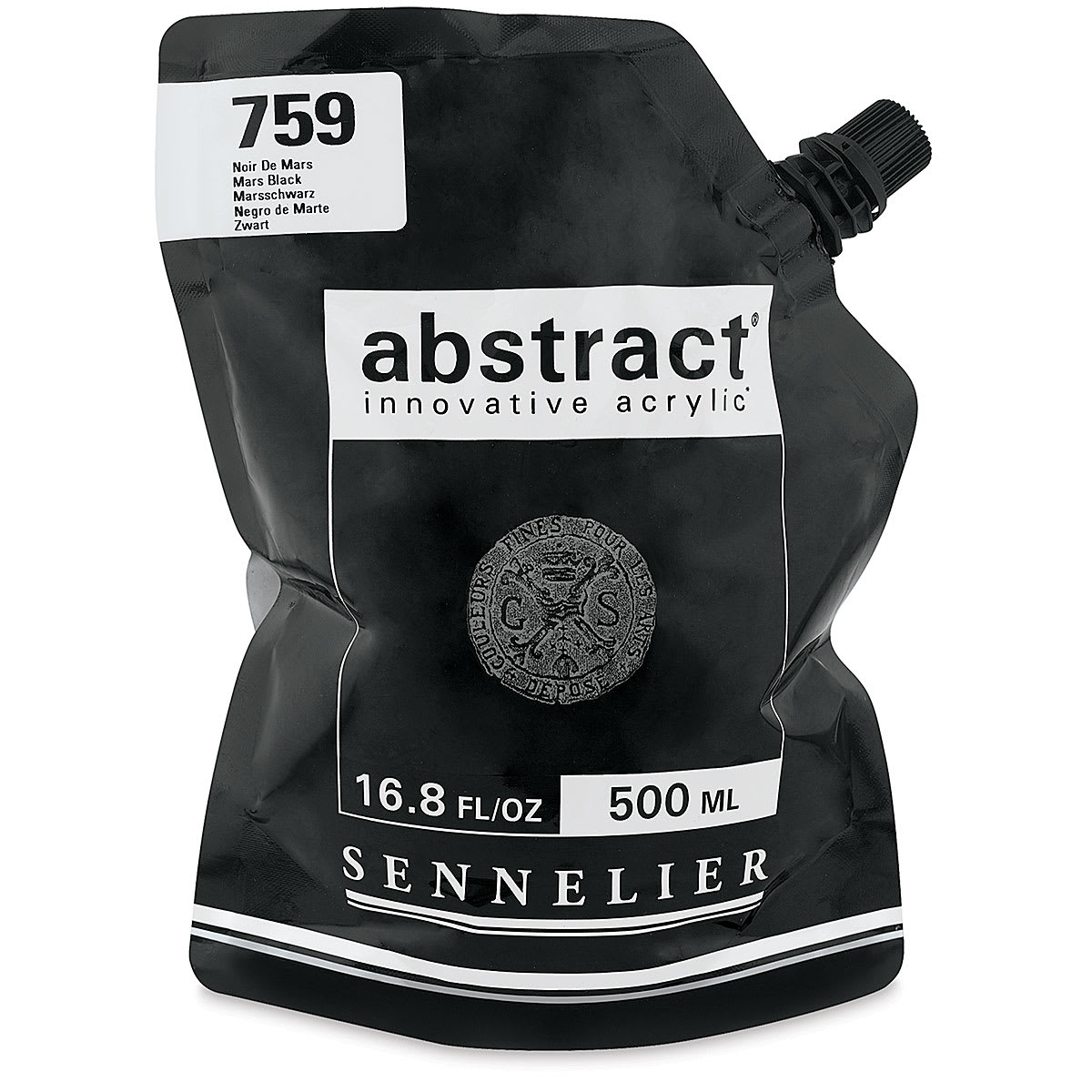 Sennelier Abstract Acrylic - Mars Black, 500 ml pouch