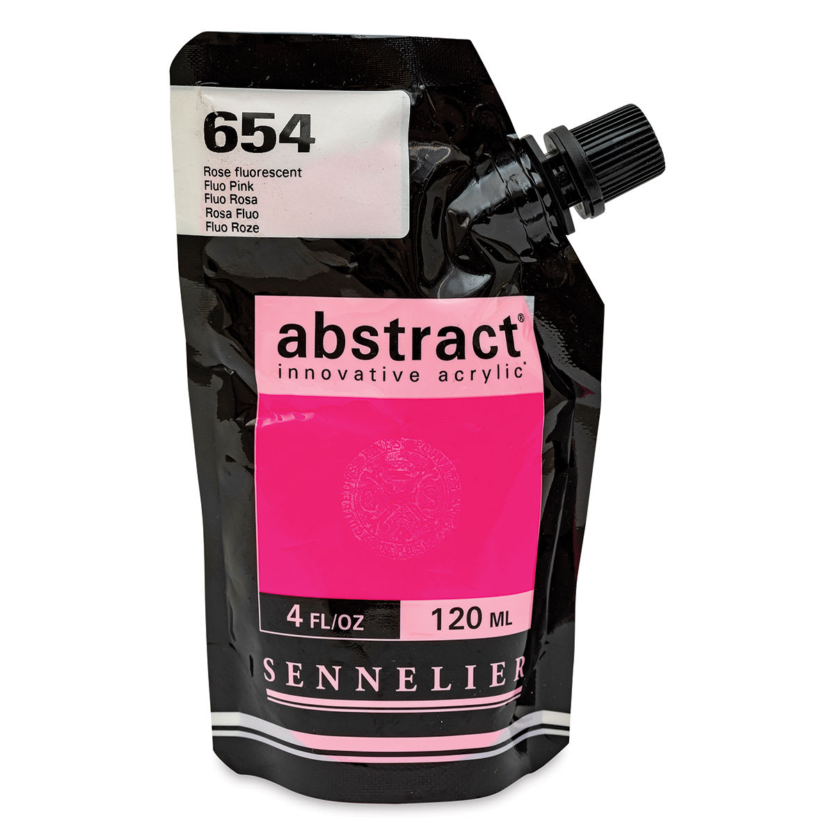 Sennelier Abstract Acrylic - Fluorescent Pink, 120 ml pouch