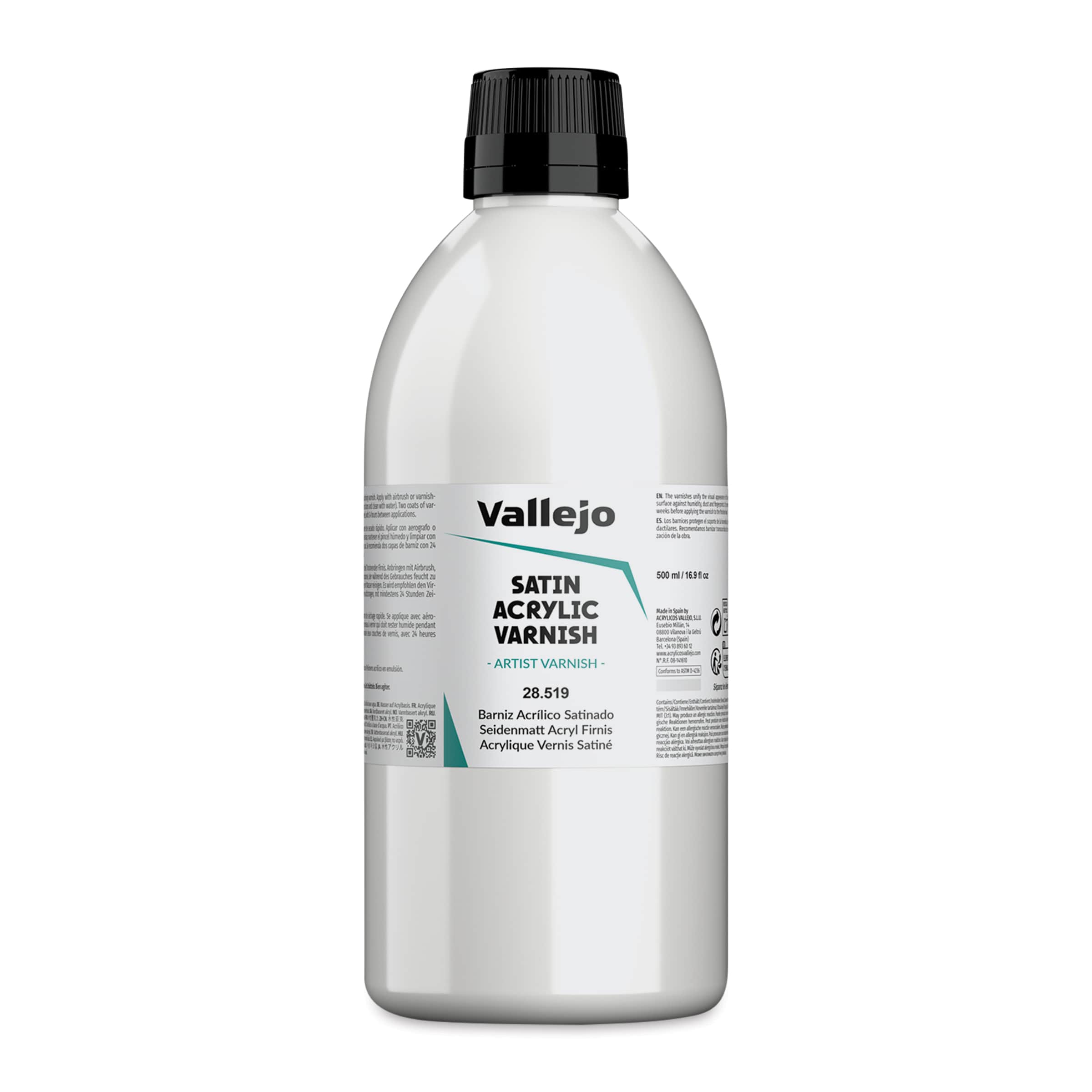 Vallejo Permanent Acrylic Varnish - Satin, 500 ml