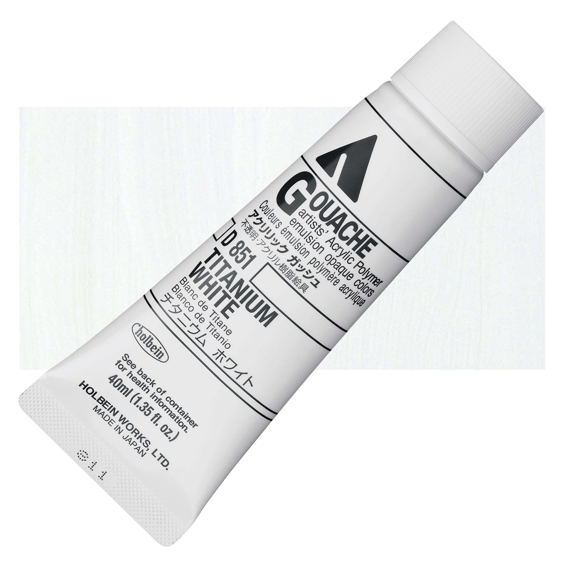 Holbein Acrylic Gouache - Titanium White, 40 ml tube