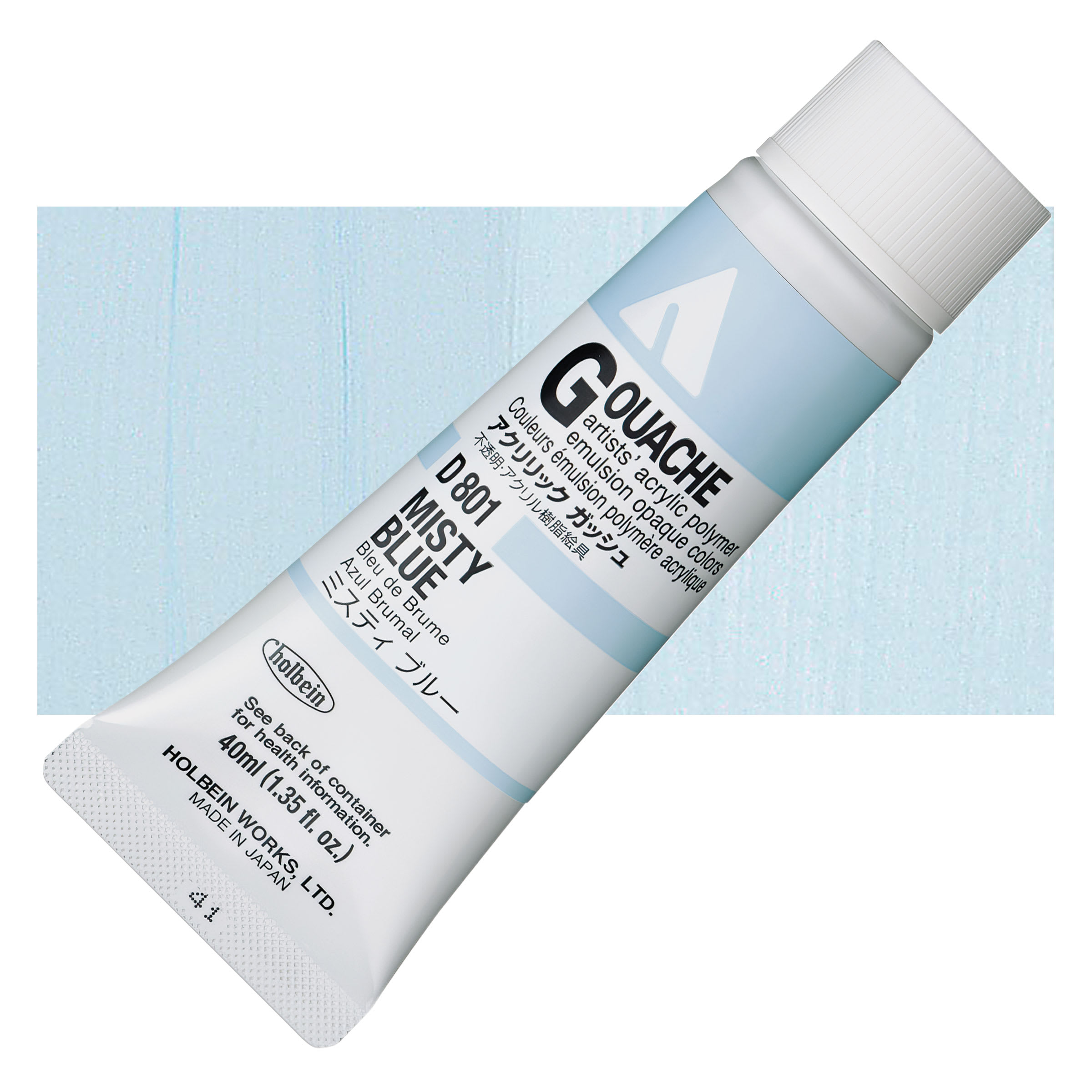 Holbein Acrylic Gouache  Misty Blue, 40 ml tube