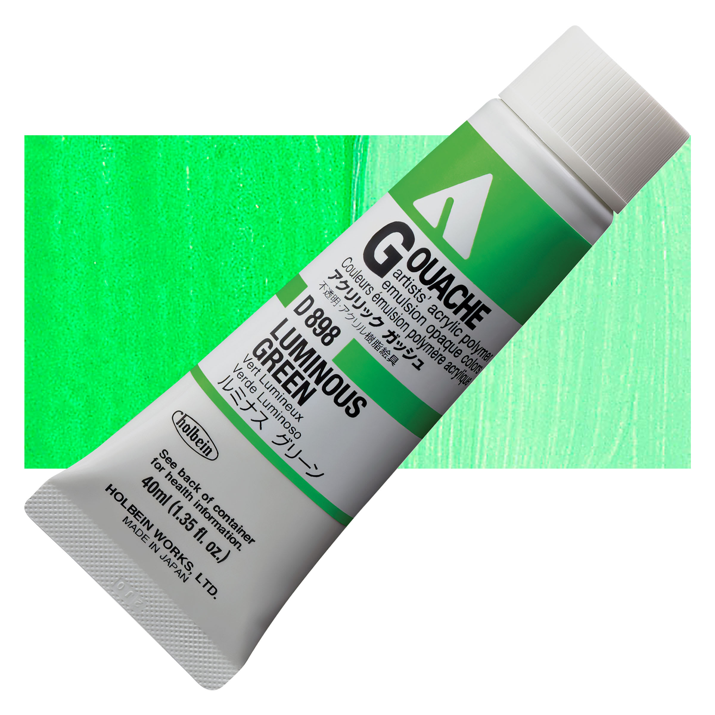 Holbein Acrylic Gouache Luminous Green, 40 ml tube