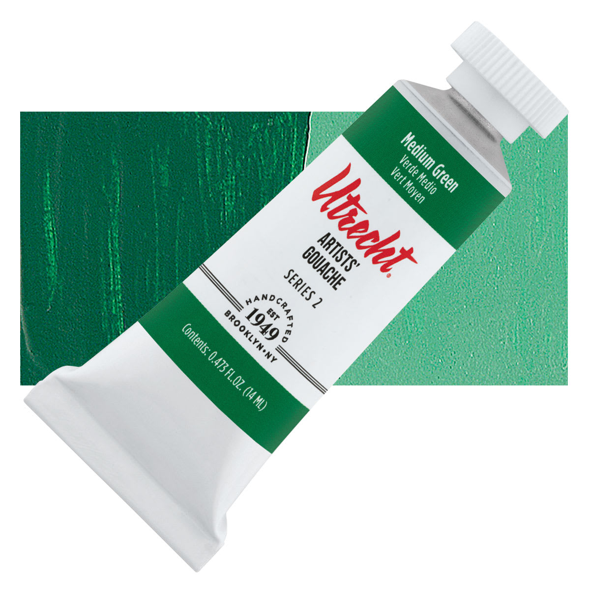 Utrecht Artists' Gouache - Medium Green, 14 ml tube