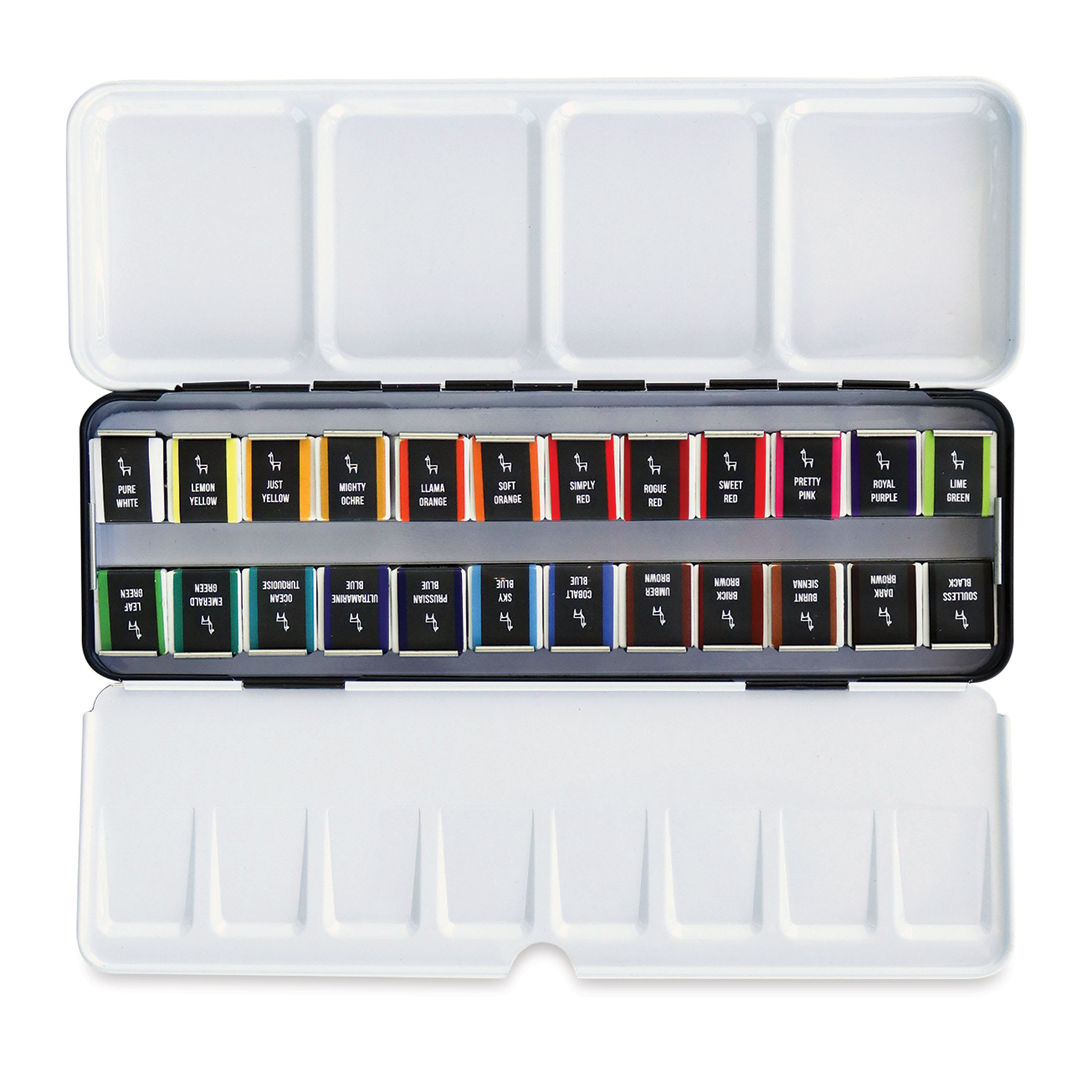 Etchr Half Pan Watercolors - Set of 24, Classic Colors