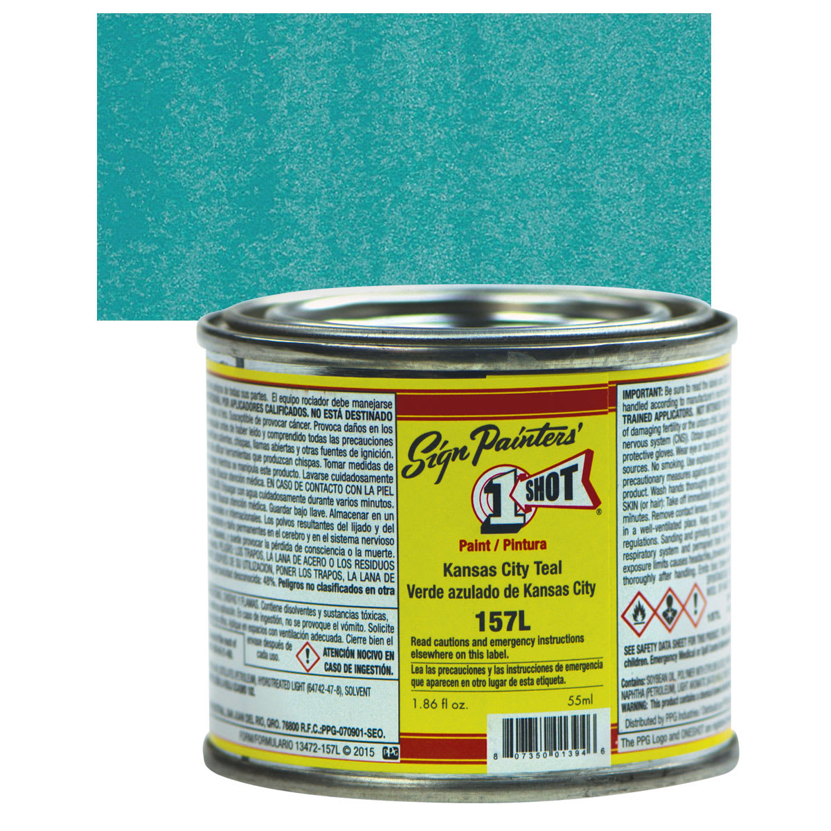 1-Shot Lettering Enamel - Kansas City Teal, 4 oz