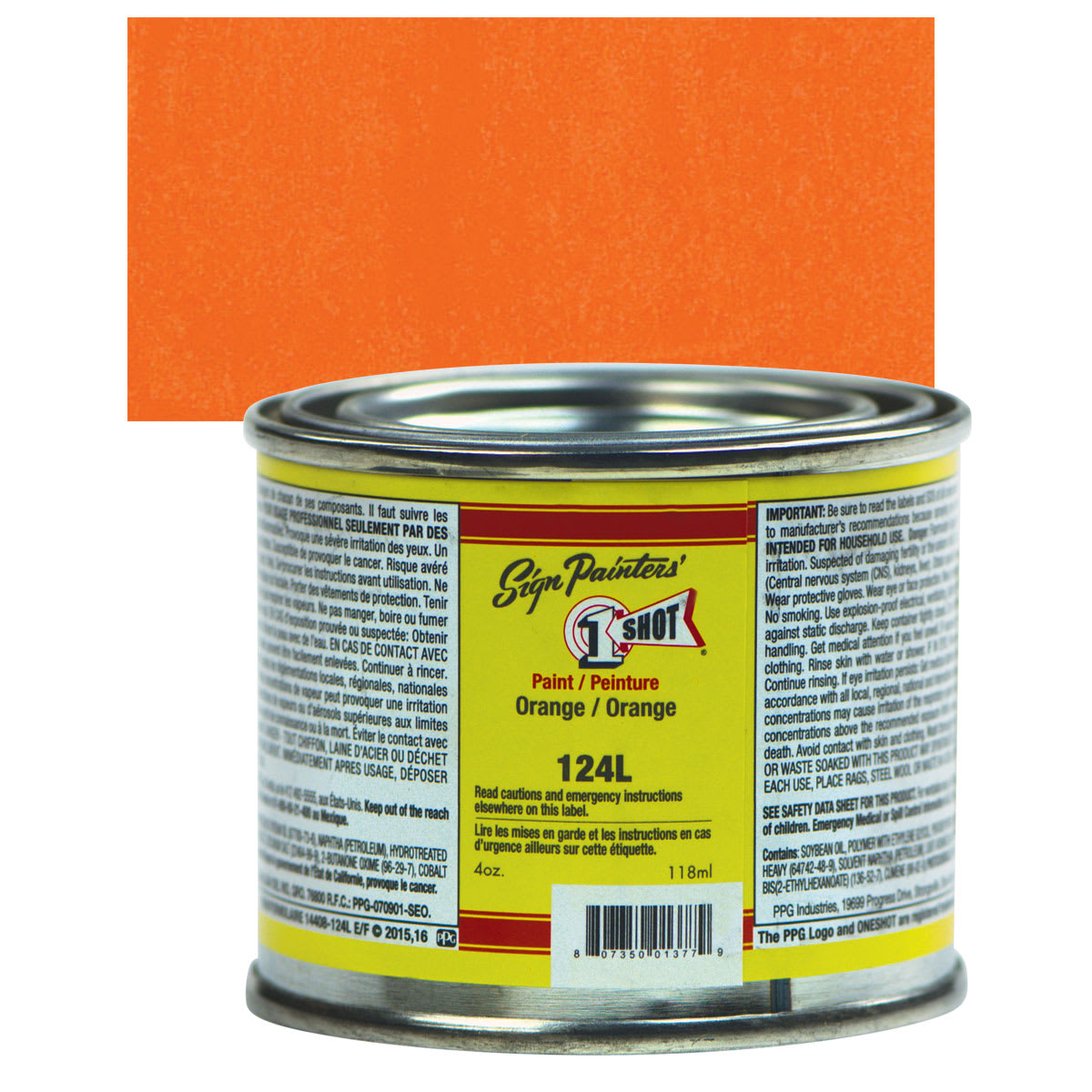 1-Shot Lettering Enamel - Orange, 4 oz