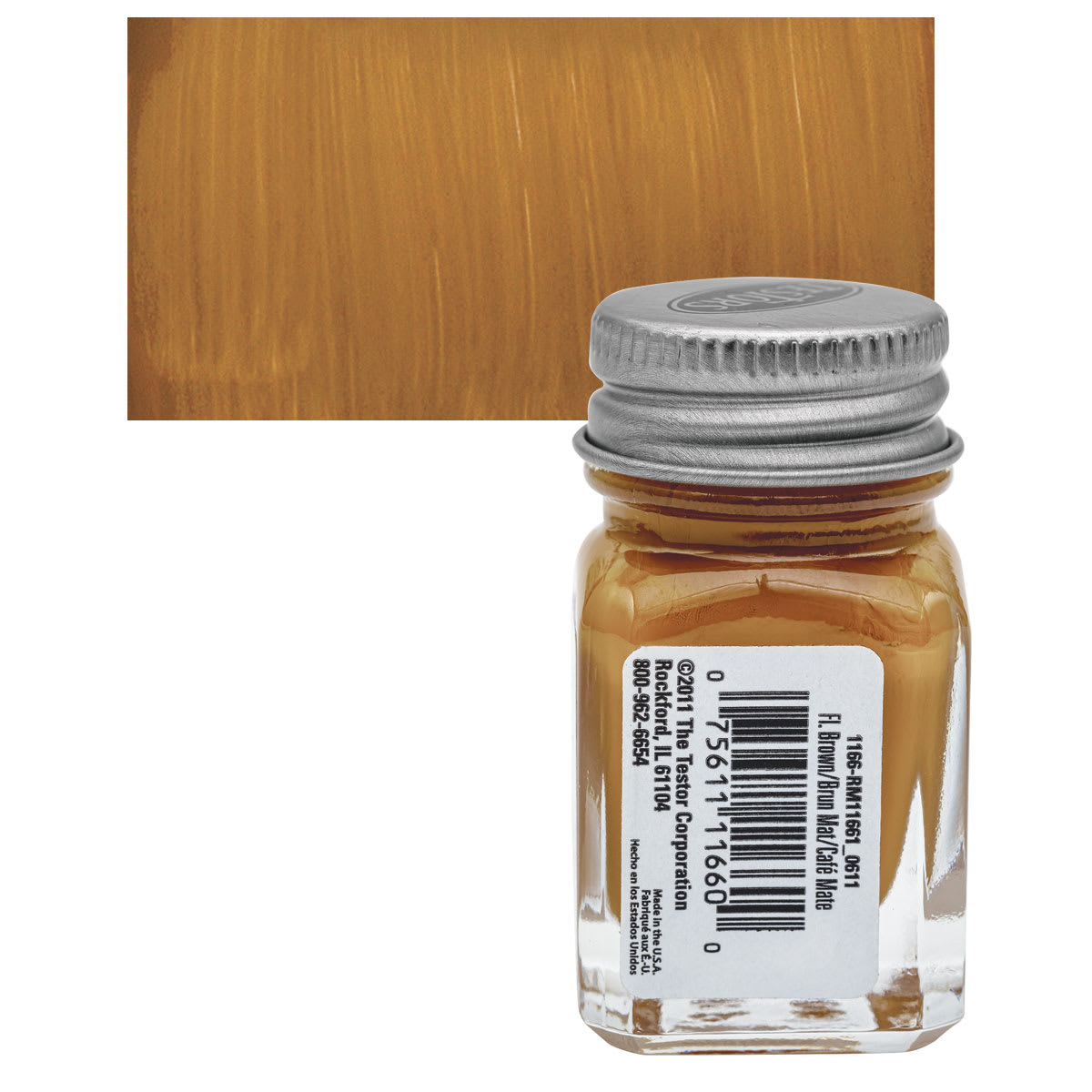 TES1166TT Testors Gloss Enamel Glass Jar Paint - Flat Brown