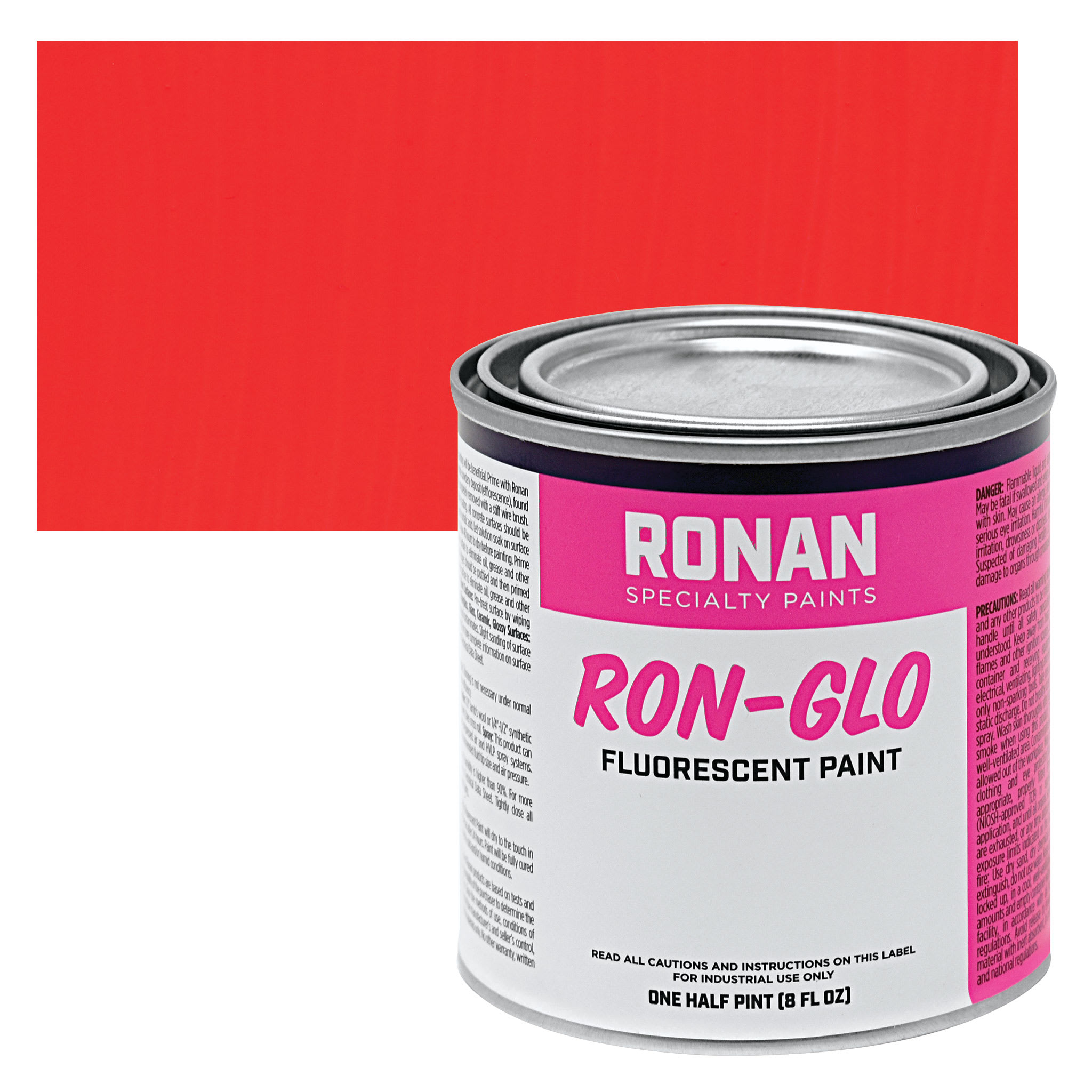 Ronan RON-GLO Fluorescent Paint - Red, 8 oz