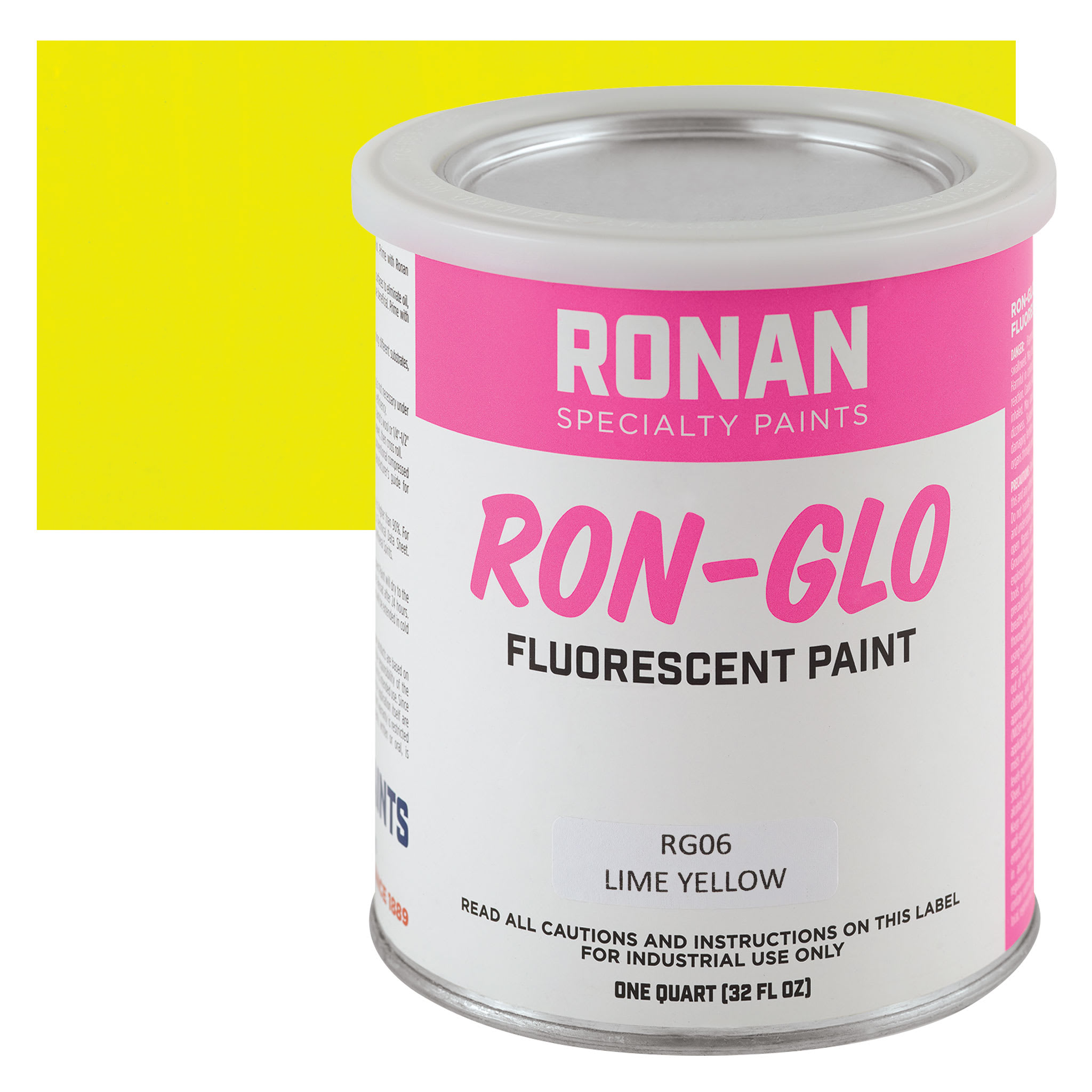 Ronan RON-GLO Fluorescent Paint - Lime Yellow, Quart