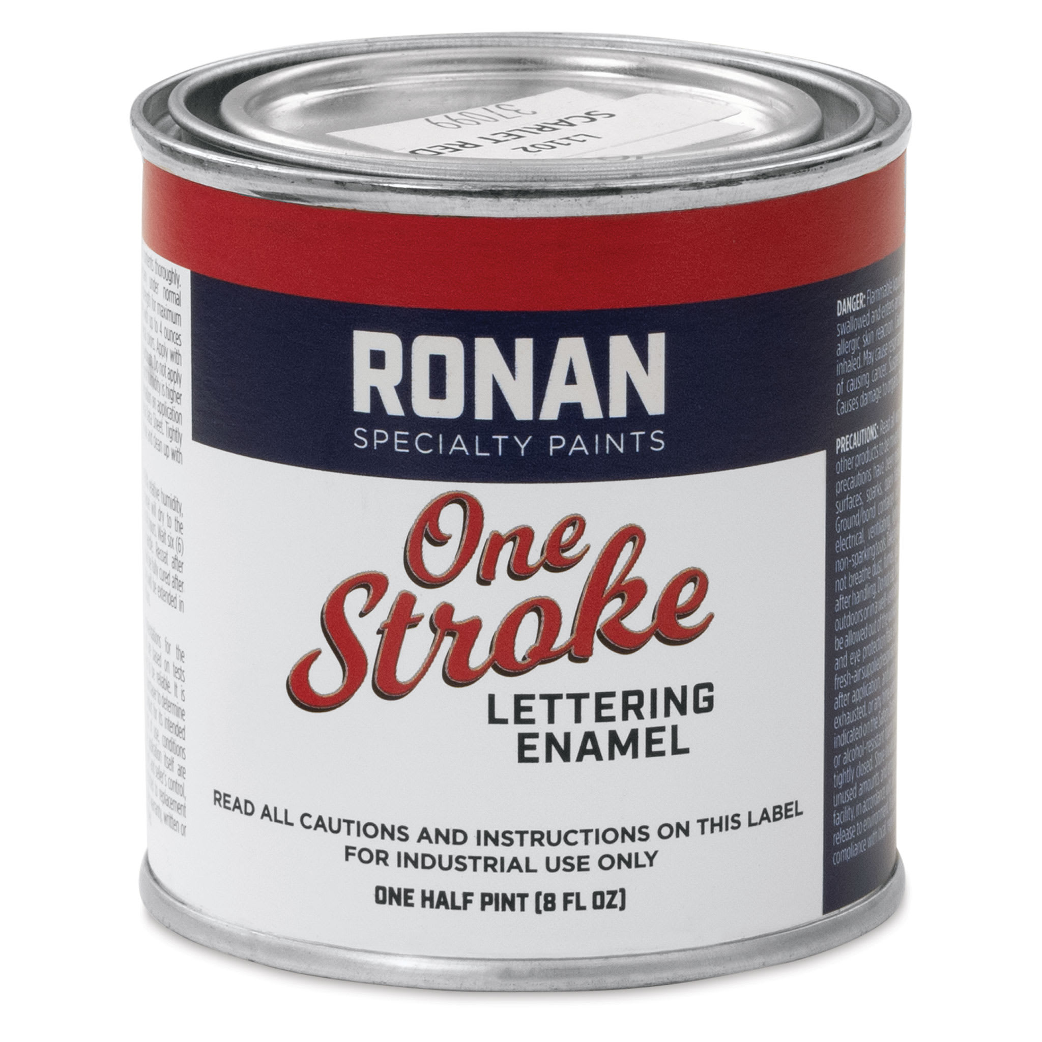 Ronan One Stroke Lettering Enamel - Scarlet Red, Half Pint