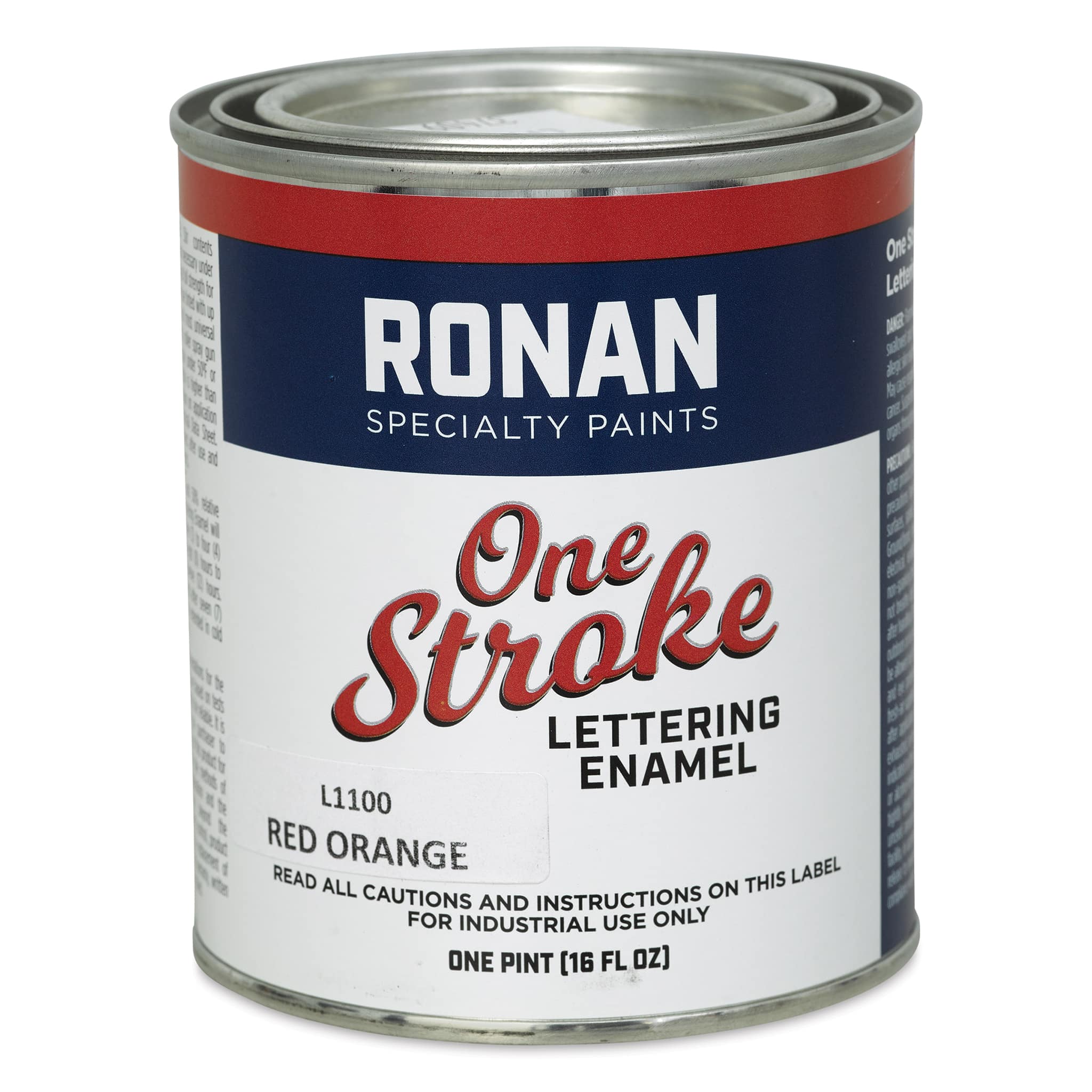 Ronan One Stroke Lettering Enamel - Red Orange, Pint