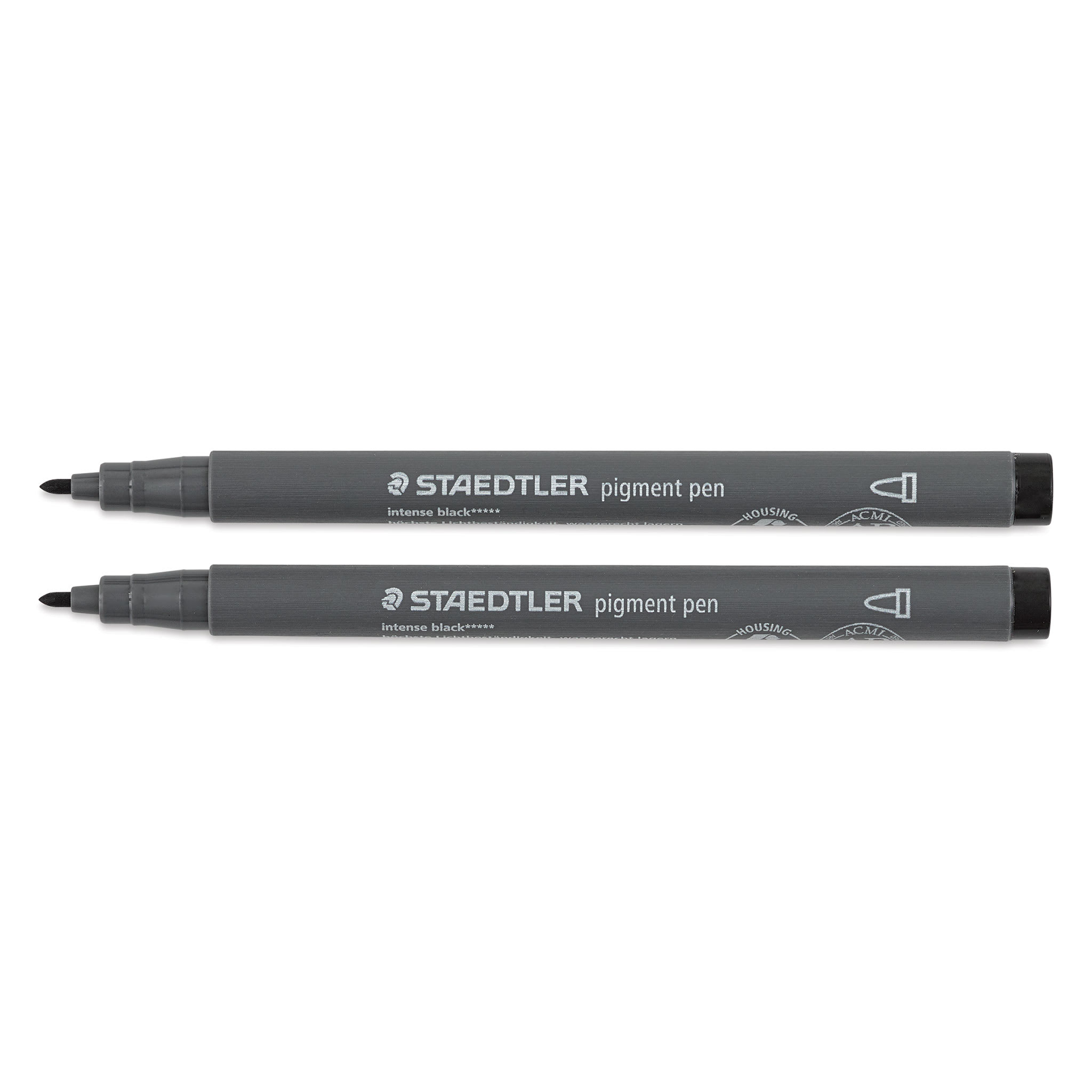 Staedtler Pigment Arts Pens - Intense Black, 1 mm, Bullet Tip, Pkg of 2