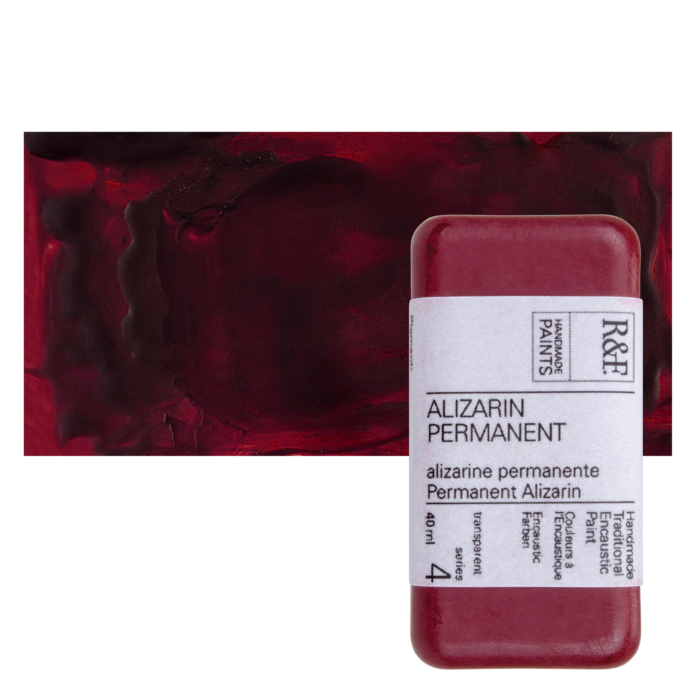 R&F Encaustic Paint Block - Alizarin Permanent, 40 ml block