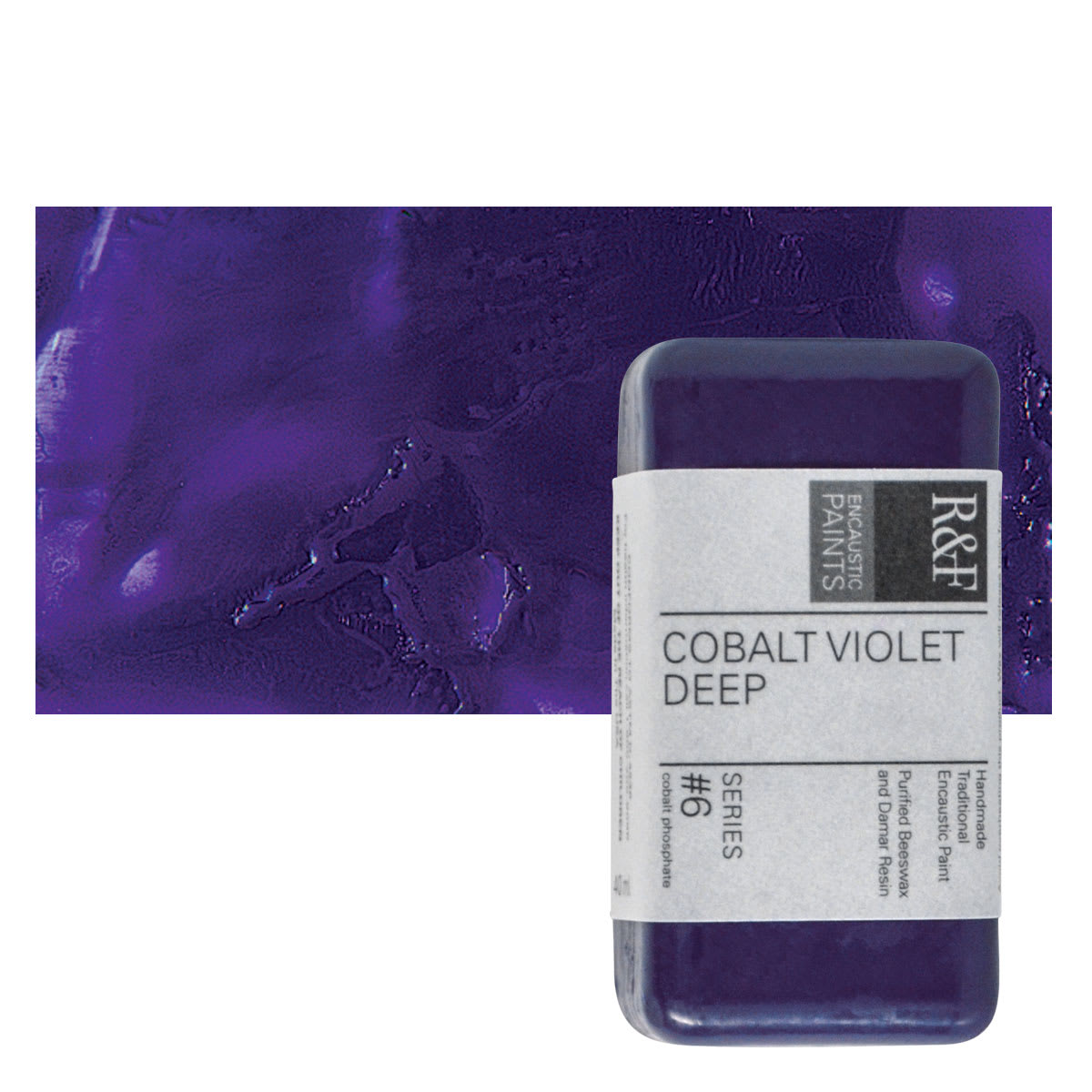 R&F Encaustic Paint Block - Cobalt Violet Deep, 40 ml block