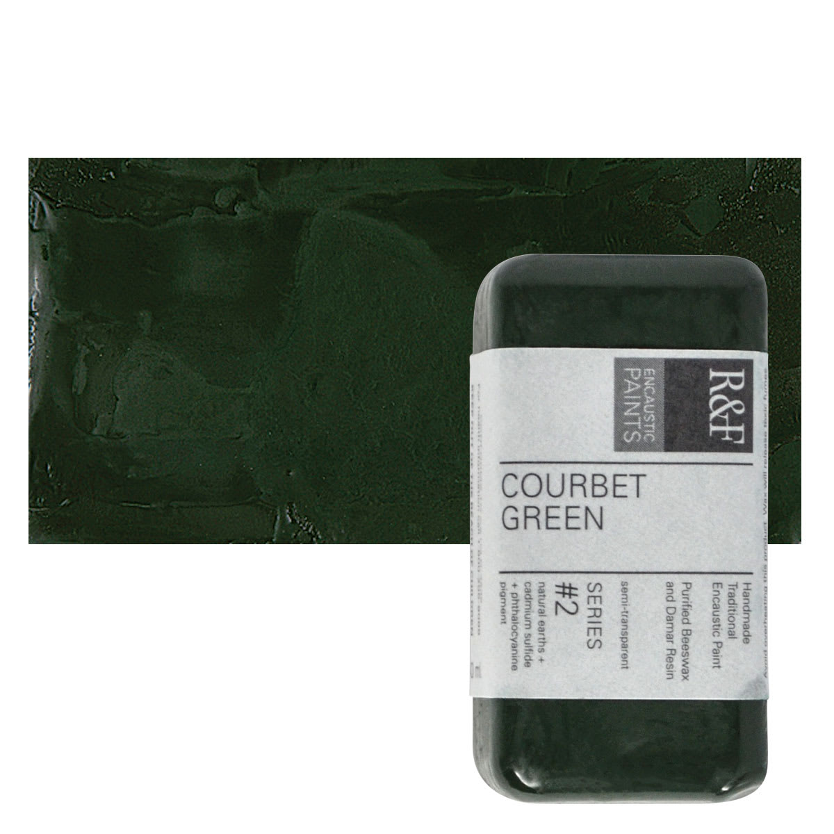 R&F Encaustic Paint Block - Courbet Green, 40 ml block