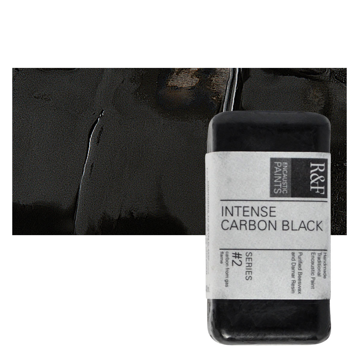 R&F Encaustic Paints - Intense Carbon Black, 40 ml block