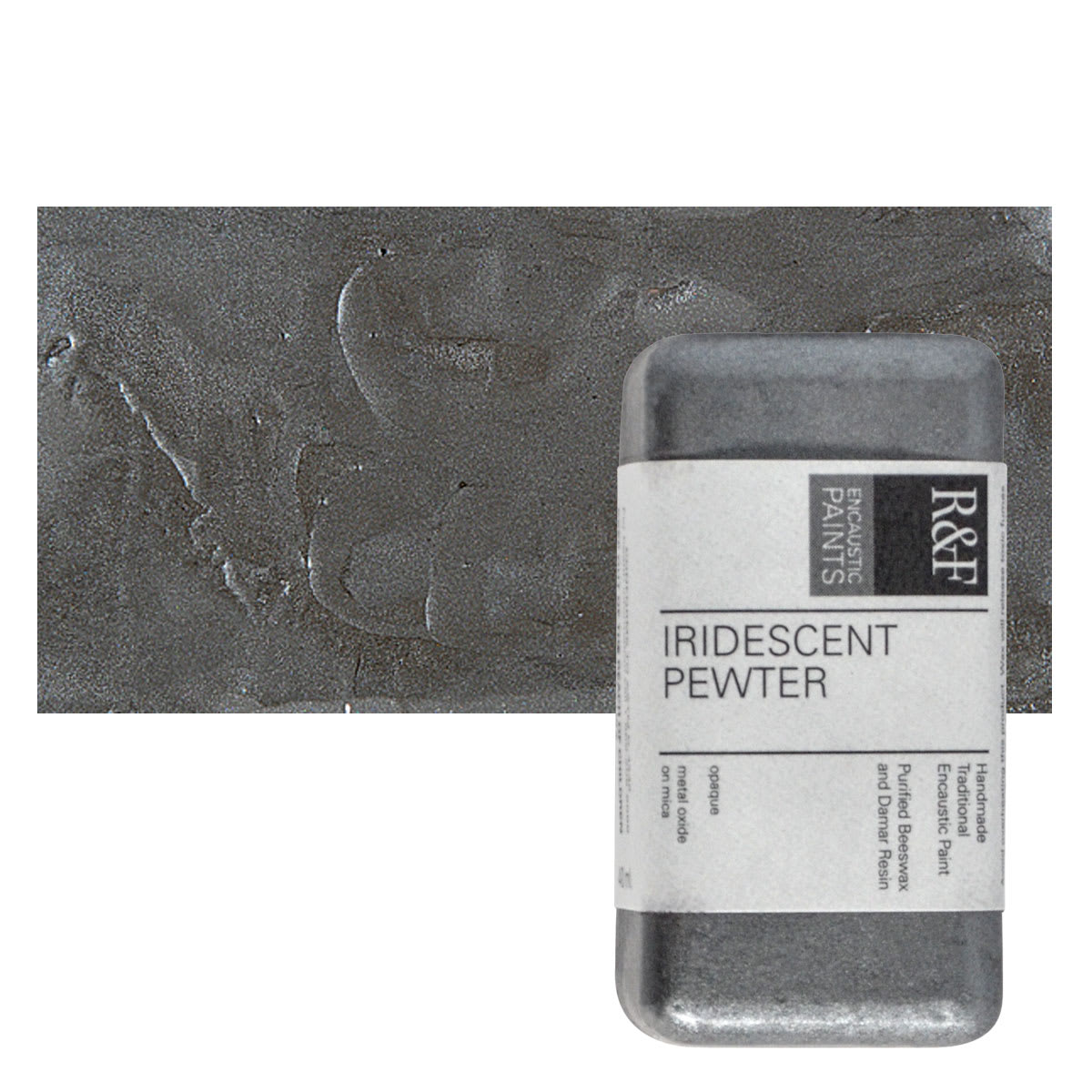 R&F Encaustic Paint Block -Iridescent Pewter, 40 ml block